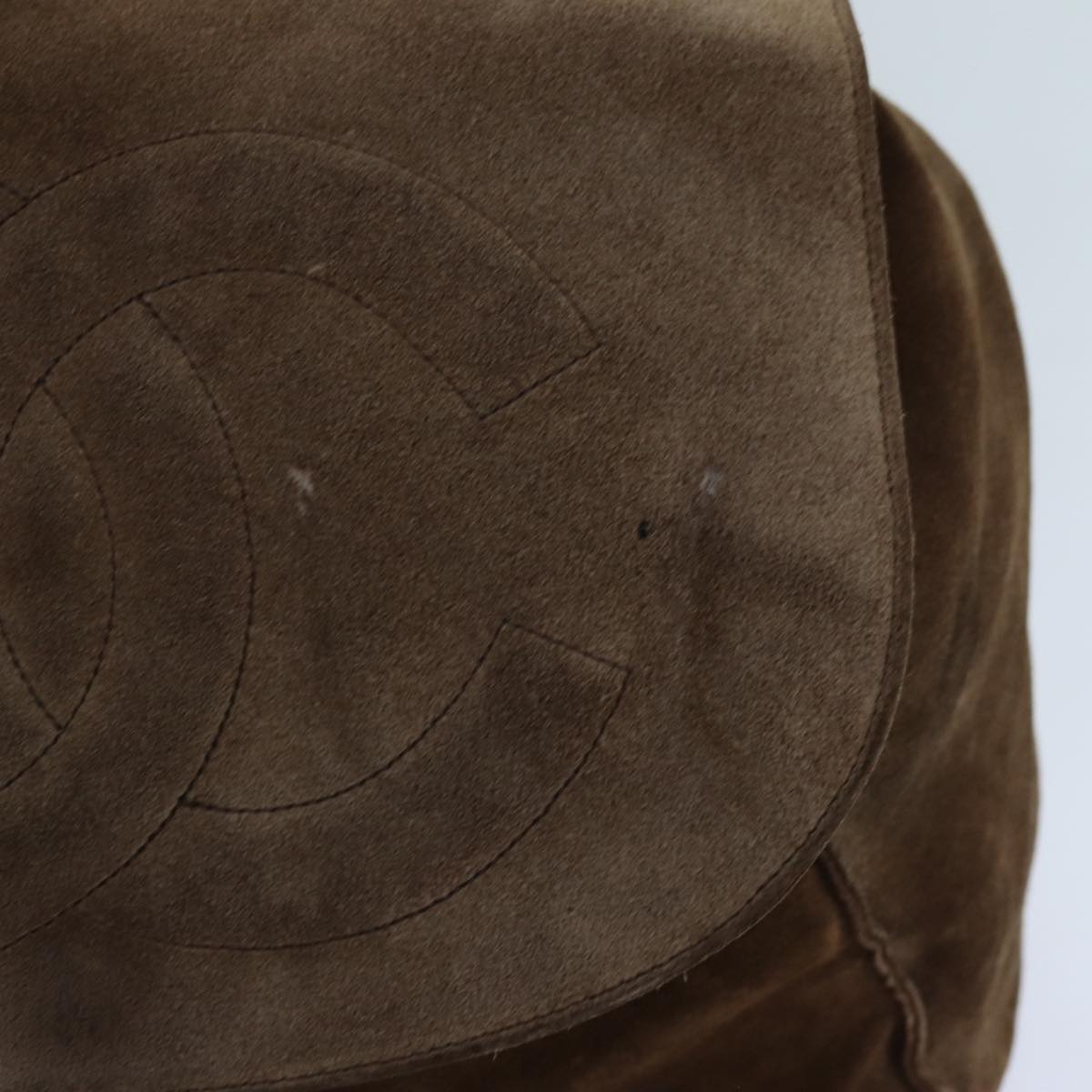 CHANEL COCO Mark Backpack Suede Brown CC bs13597