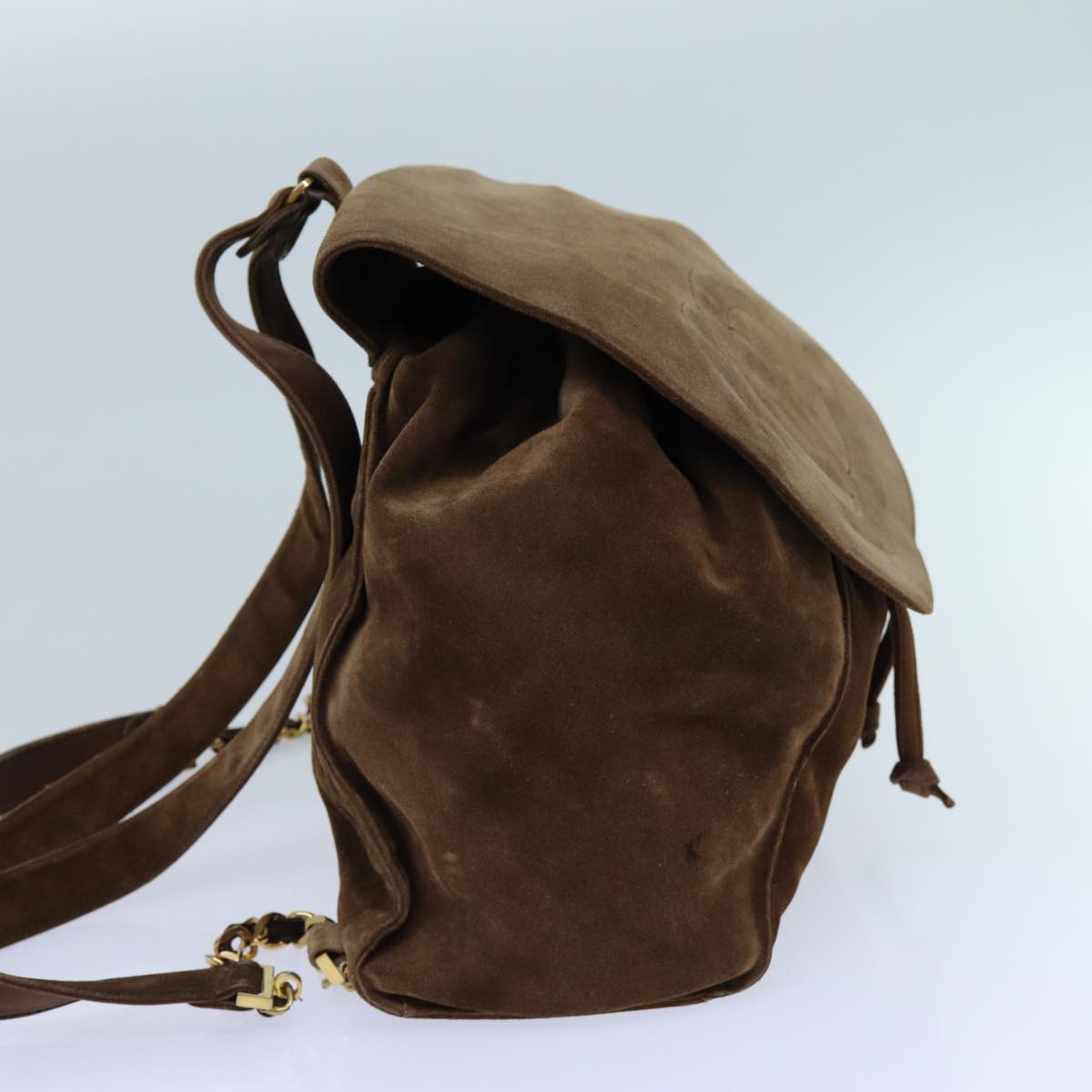 CHANEL COCO Mark Backpack Suede Brown CC bs13597