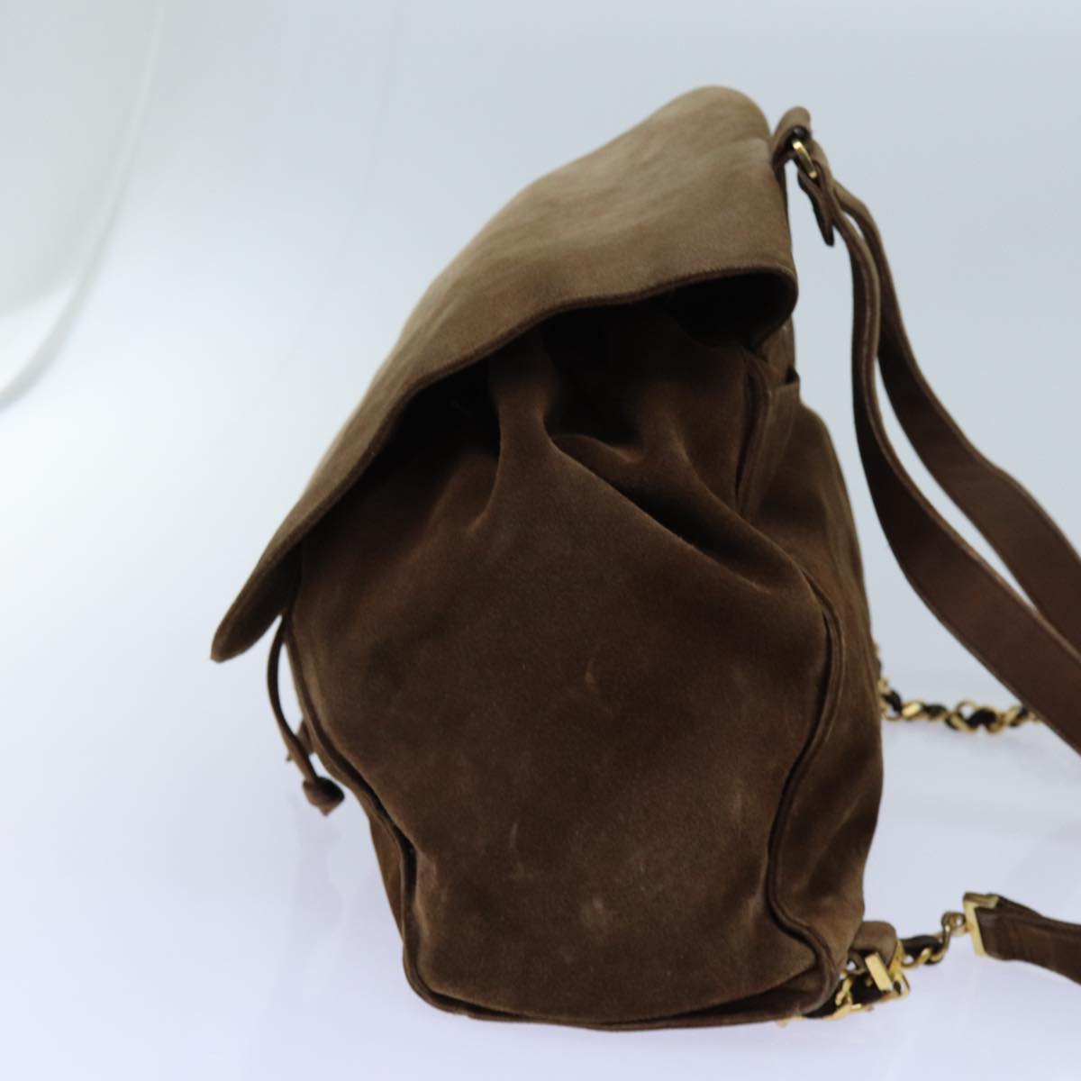 CHANEL COCO Mark Backpack Suede Brown CC bs13597