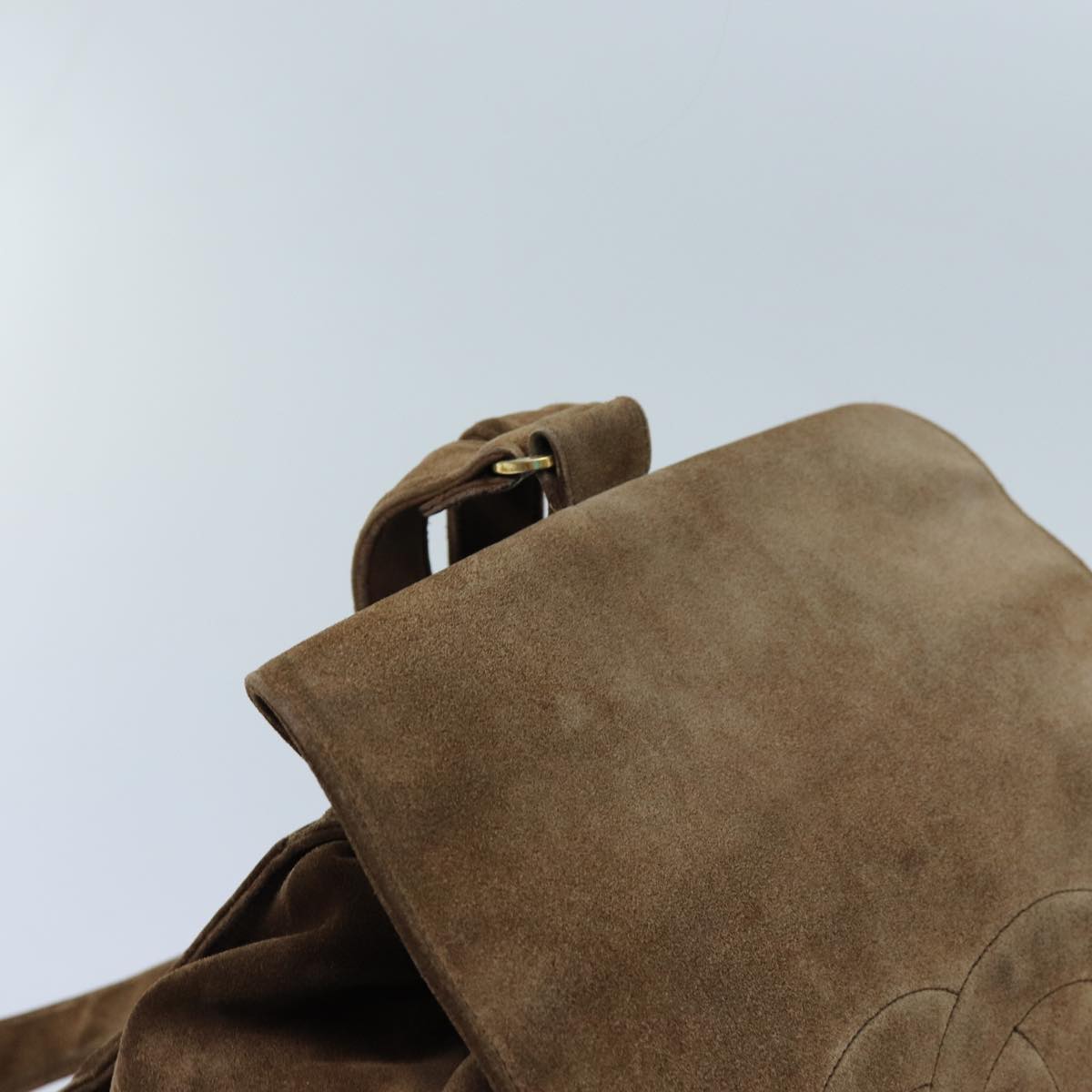 CHANEL COCO Mark Backpack Suede Brown CC bs13597