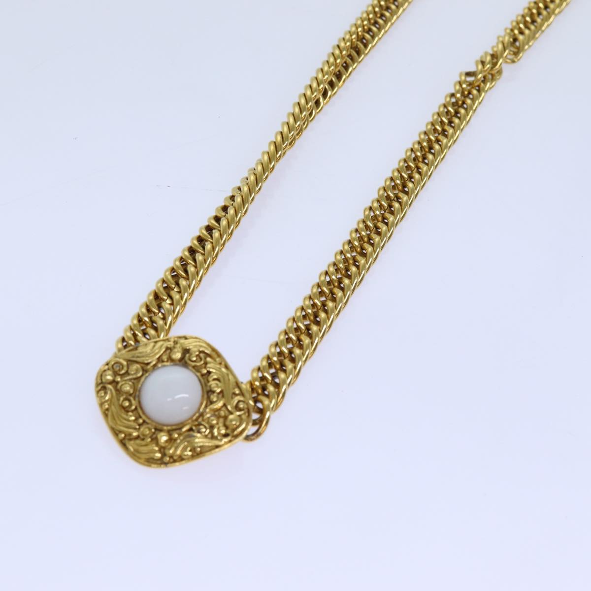 CHANEL Chain Pearl Belt metal Gold CC bs13679