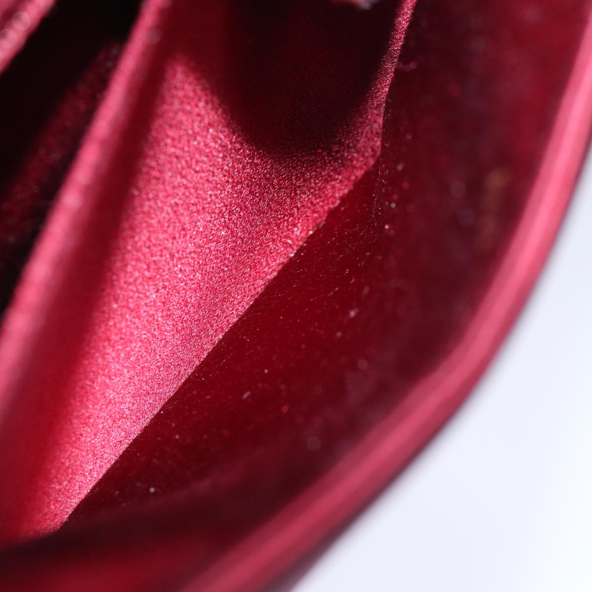 CHANEL Shoulder Bag Satin Red CC bs13944