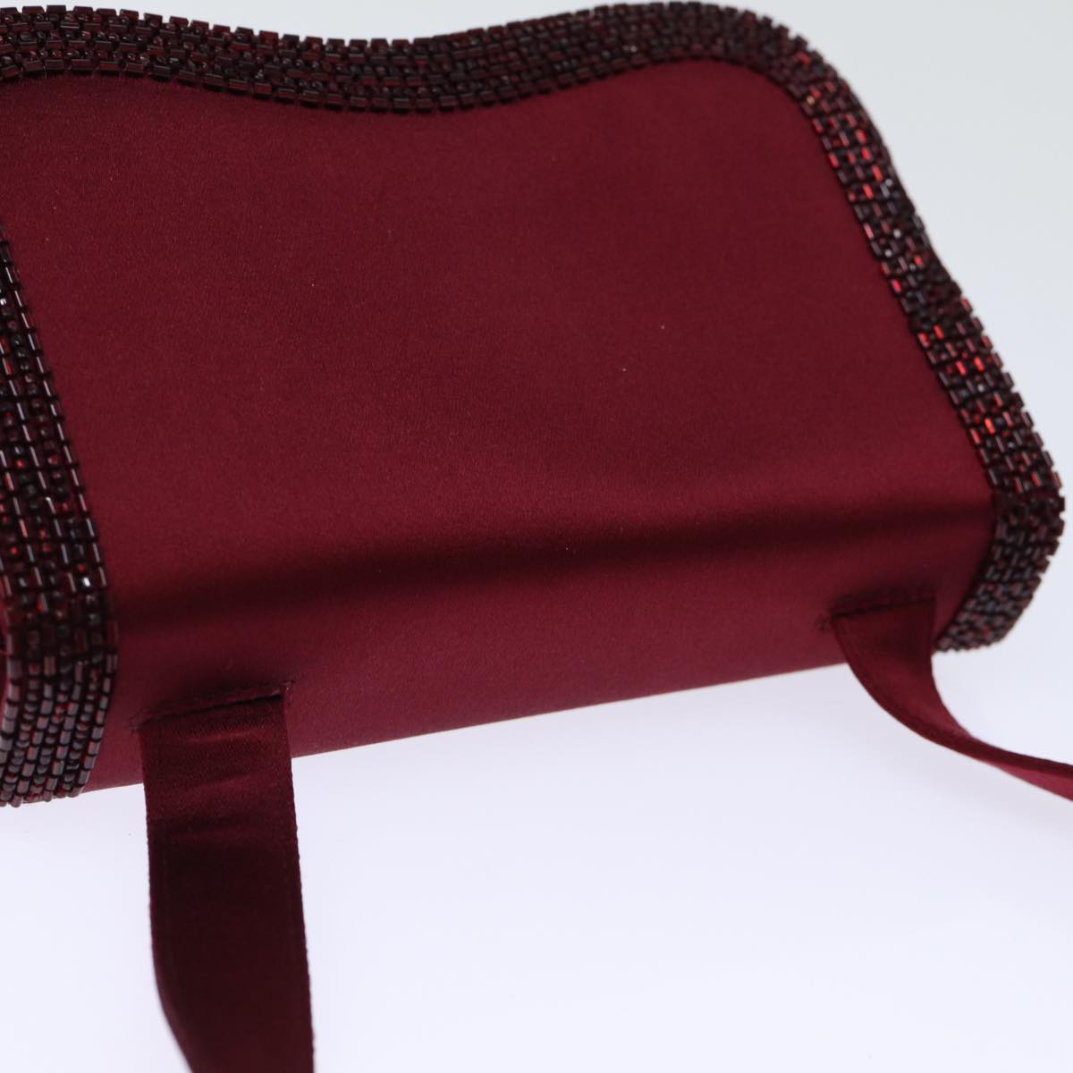 CHANEL Shoulder Bag Satin Red CC bs13944