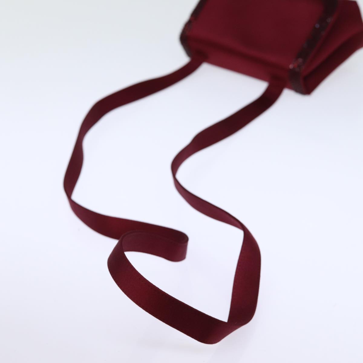 CHANEL Shoulder Bag Satin Red CC bs13944