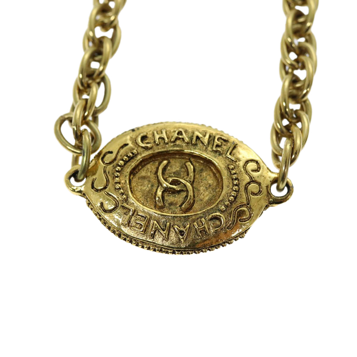 CHANEL Necklace Metal Gold CC bs14195