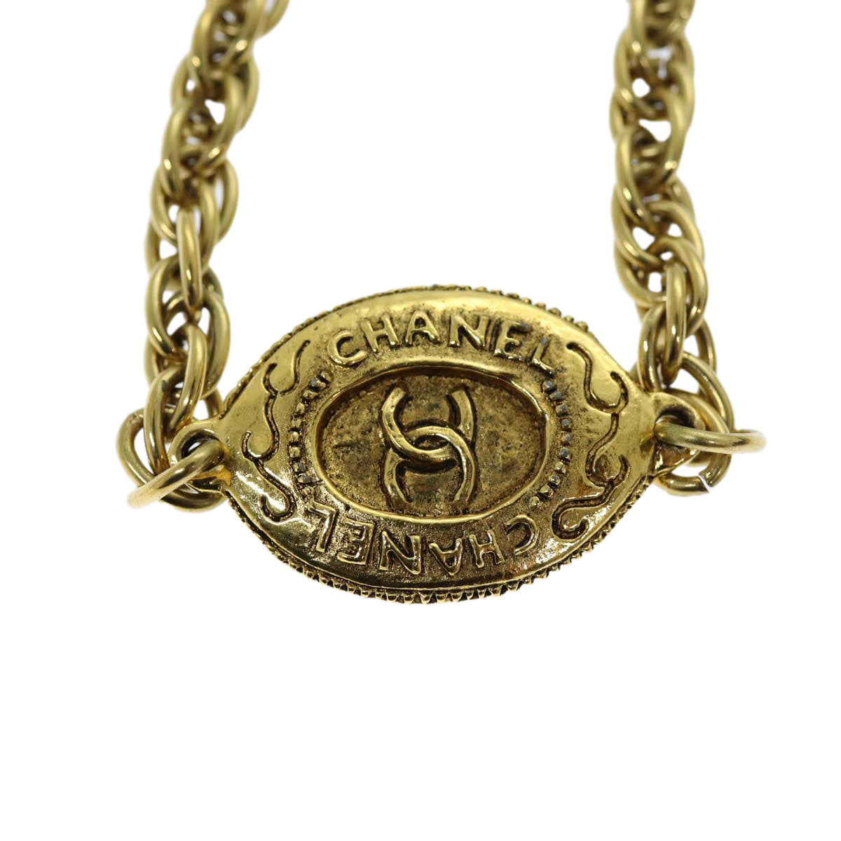 CHANEL Necklace Metal Gold CC bs14195