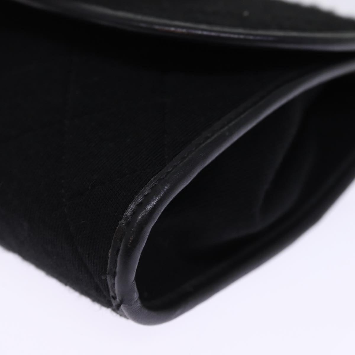 CHANEL Matelasse Chain Shoulder Bag cotton Black CC bs14749A