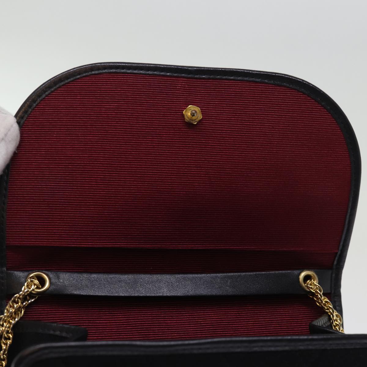 CHANEL Matelasse Chain Shoulder Bag cotton Black CC bs14749A