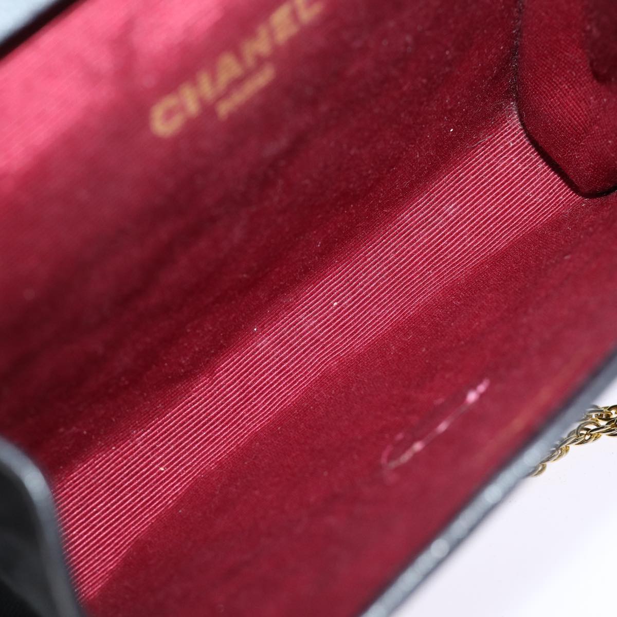 CHANEL Matelasse Chain Shoulder Bag cotton Black CC bs14749A