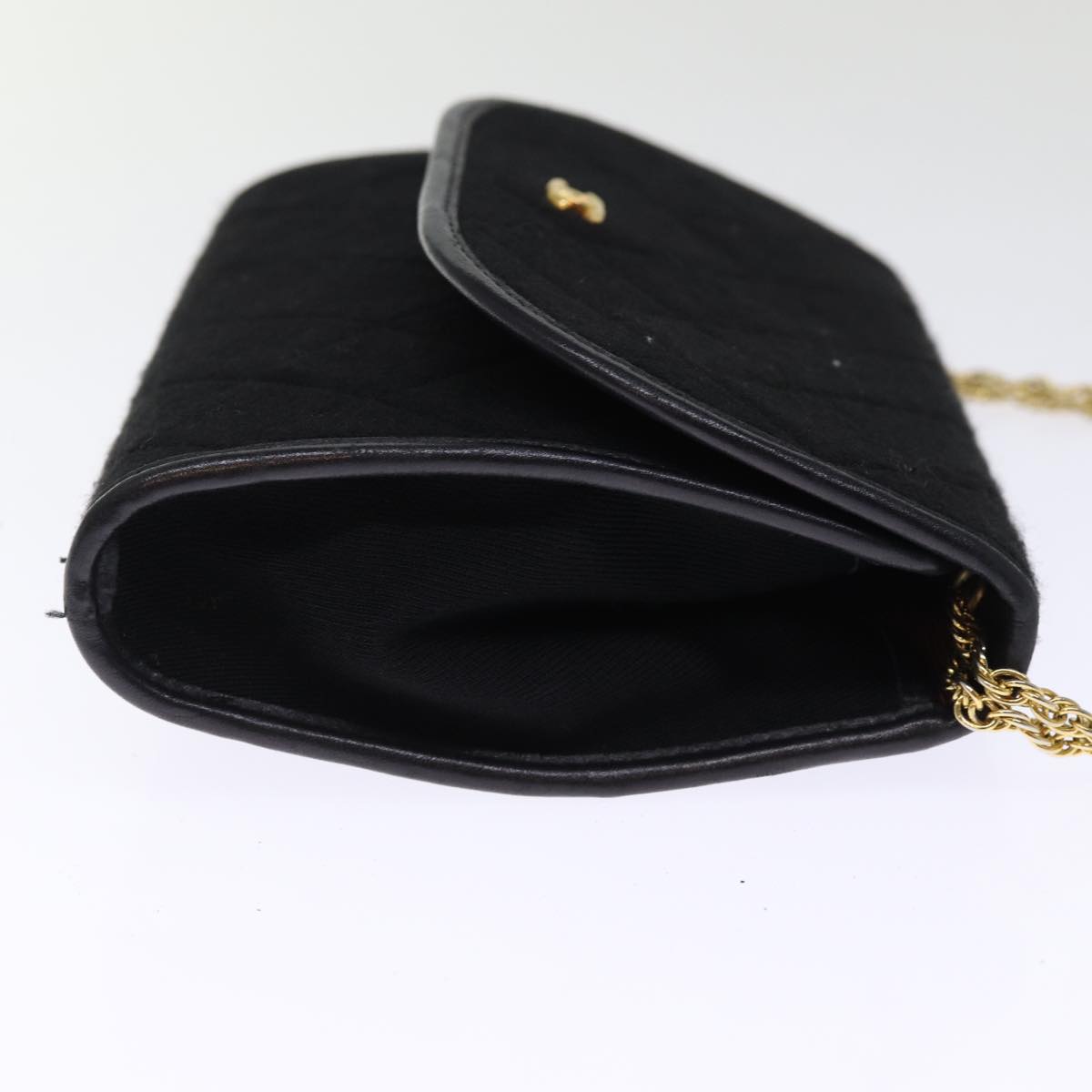 CHANEL Matelasse Chain Shoulder Bag cotton Black CC bs14749A