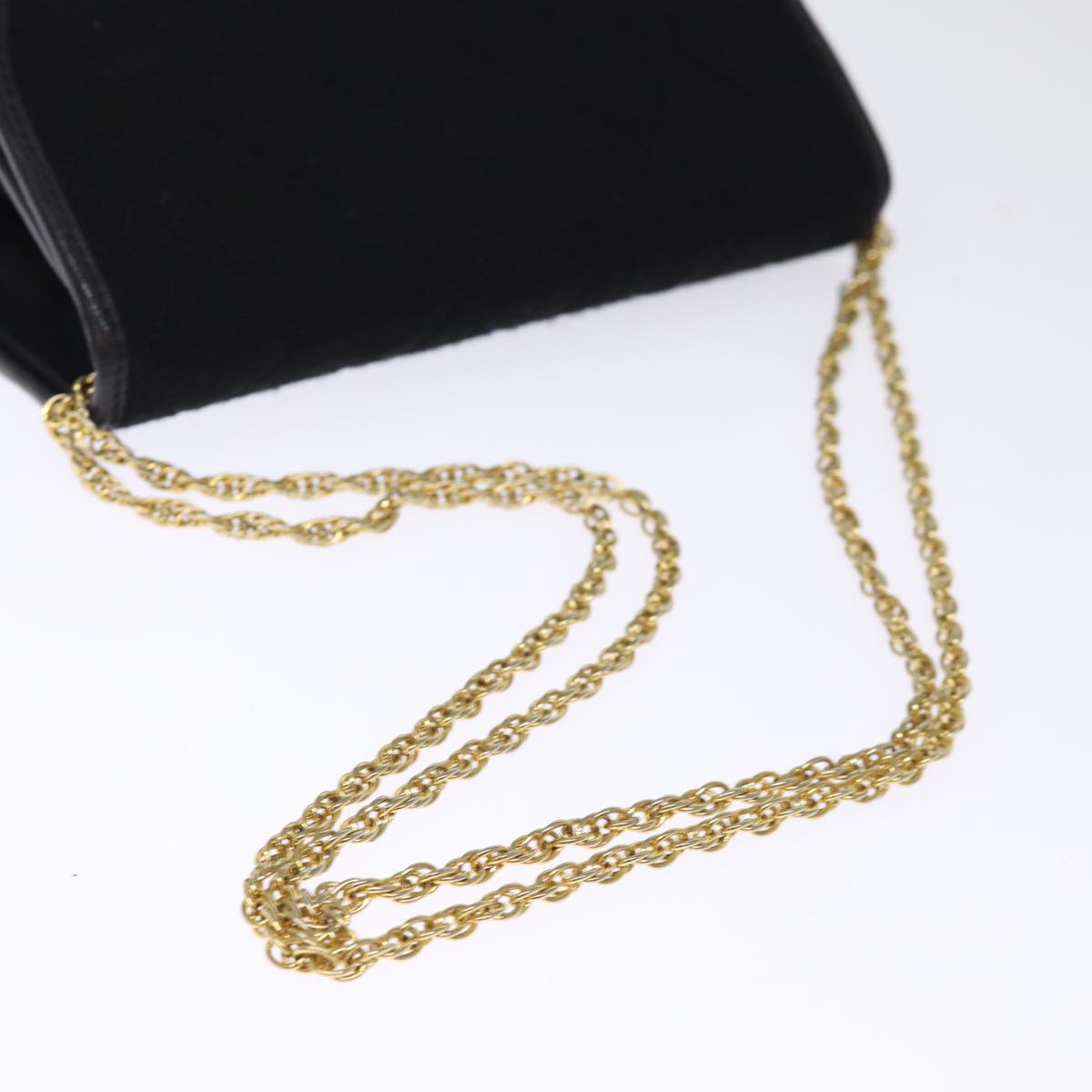 CHANEL Matelasse Chain Shoulder Bag cotton Black CC bs14749A