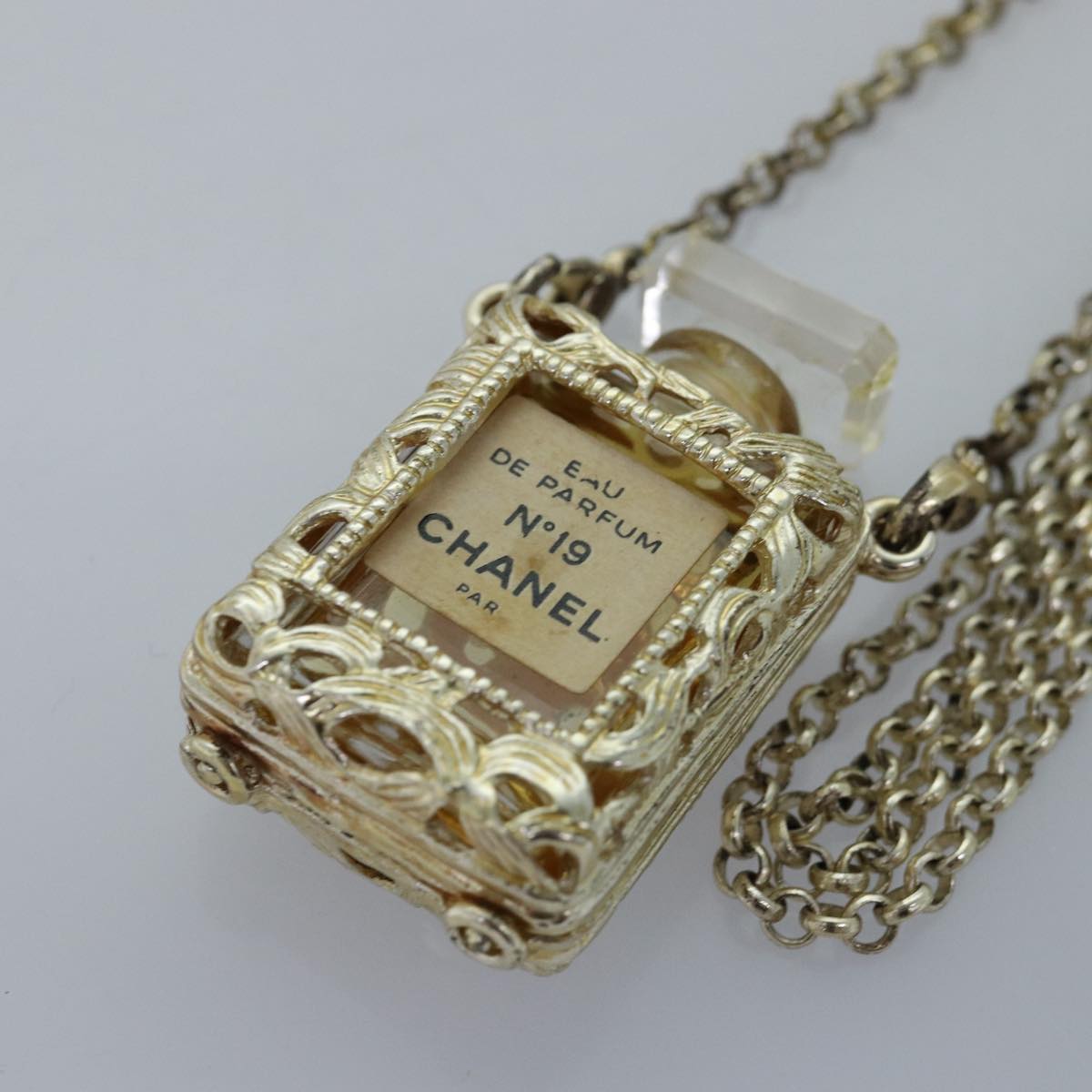 CHANEL Chain Perfume 2Set Gold Silver CC bs14879