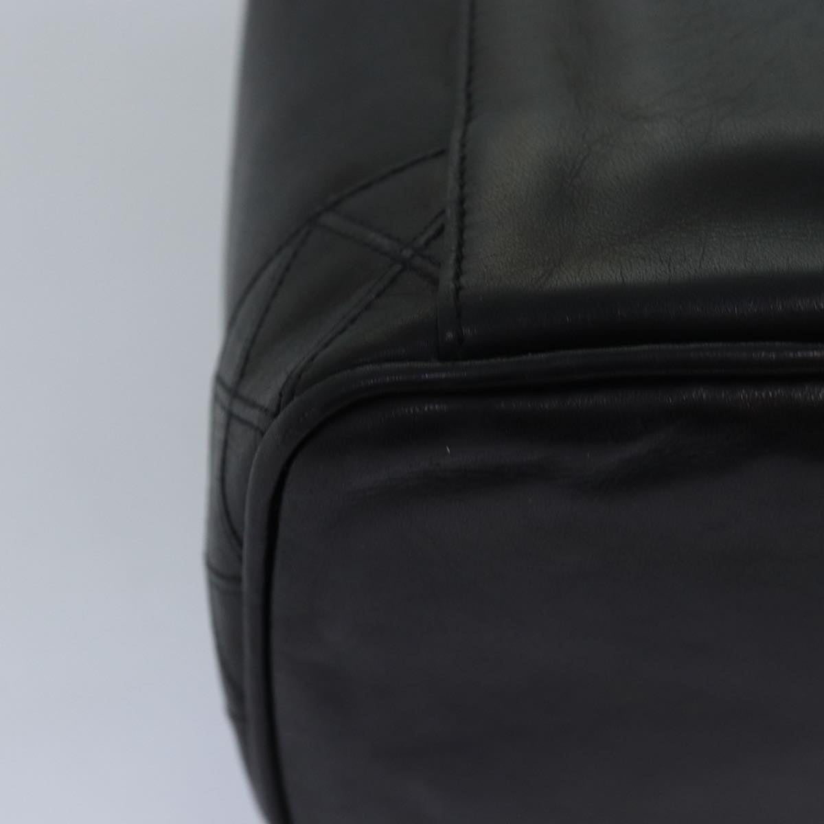 CHANEL Bicolole Vanity Cosmetic Pouch Leather Black CC bs14966