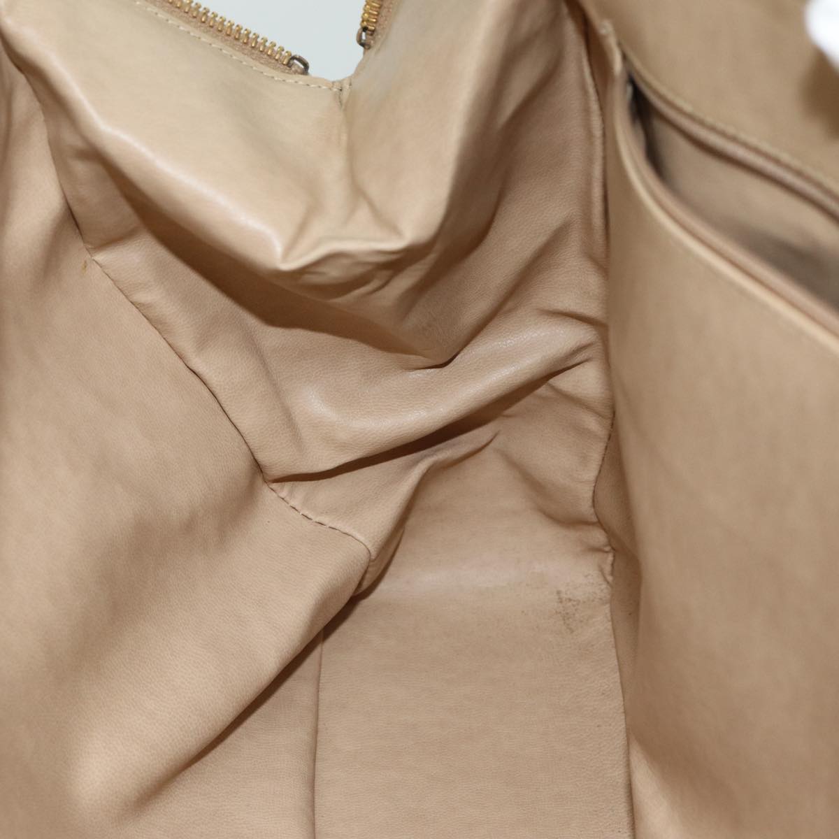 CHANEL Matelasse Chain Shoulder Bag Lamb Skin Beige CC bs15118