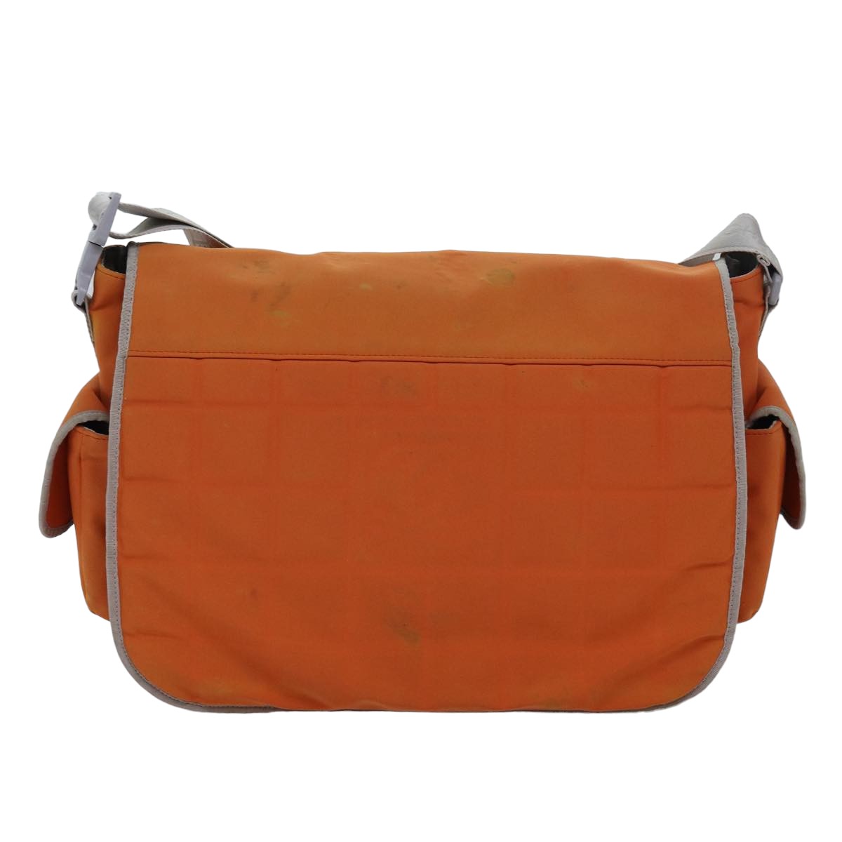 CHANEL Choco Bar Sports Line Shoulder Bag Nylon Orange CC bs15857