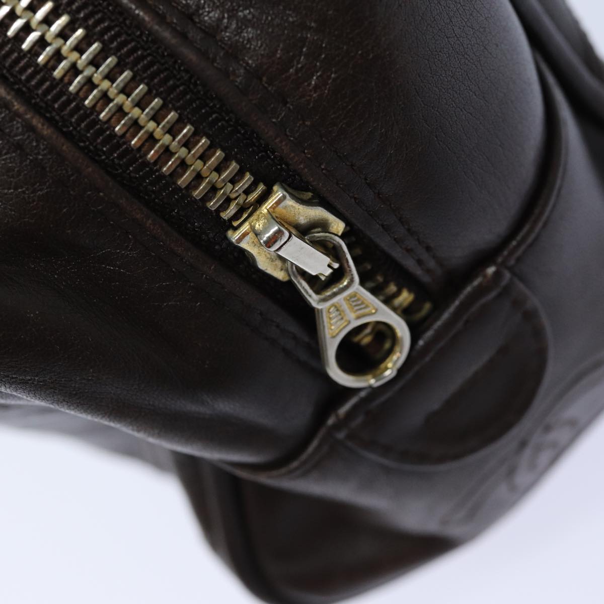 CHANEL Bicolore Pouch Leather Brown CC bs16047