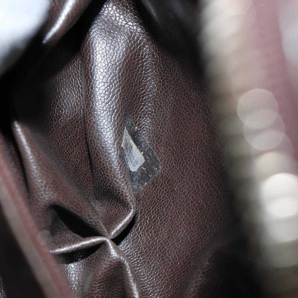 CHANEL Bicolore Pouch Leather Brown CC bs16047