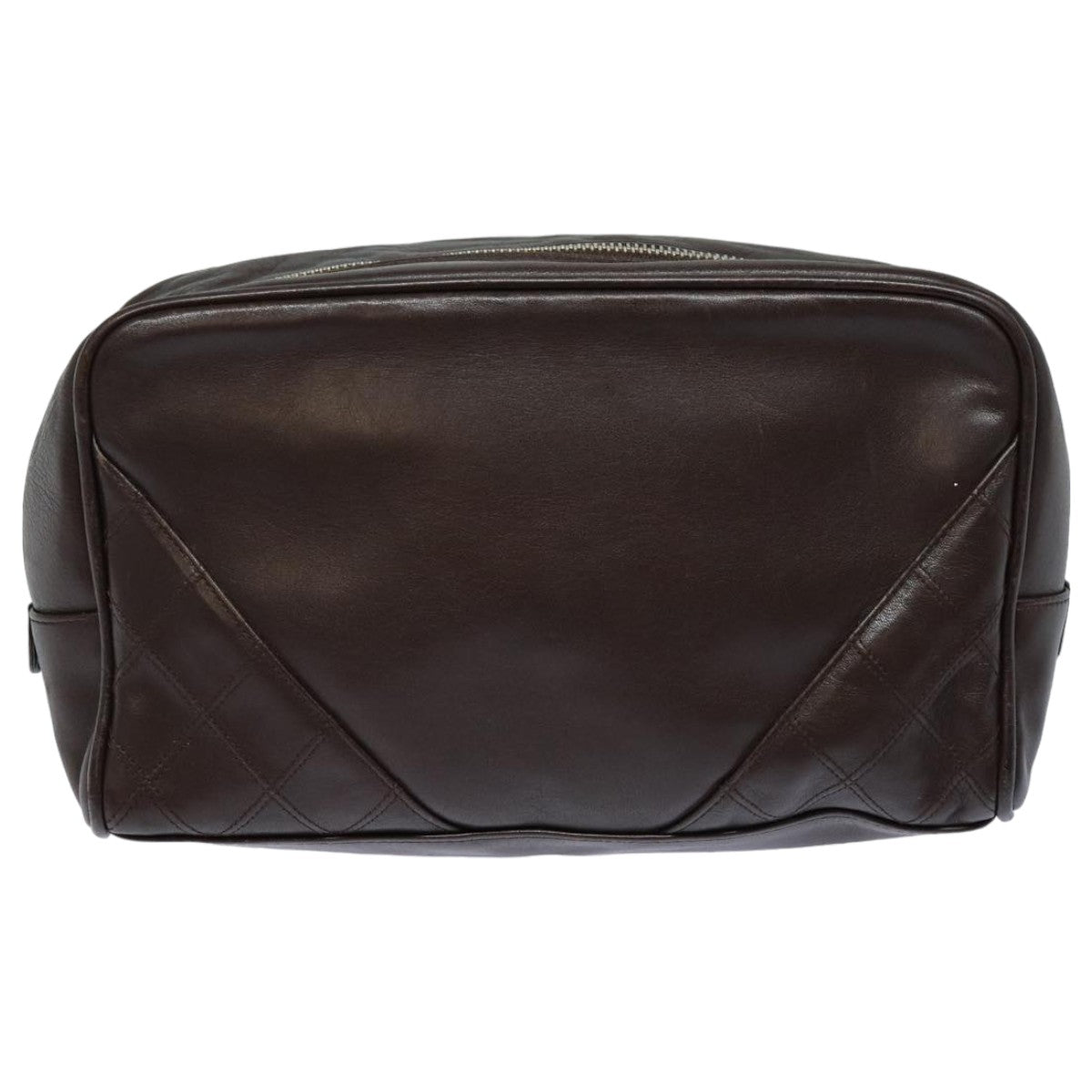 CHANEL Bicolore Pouch Leather Brown CC bs16047