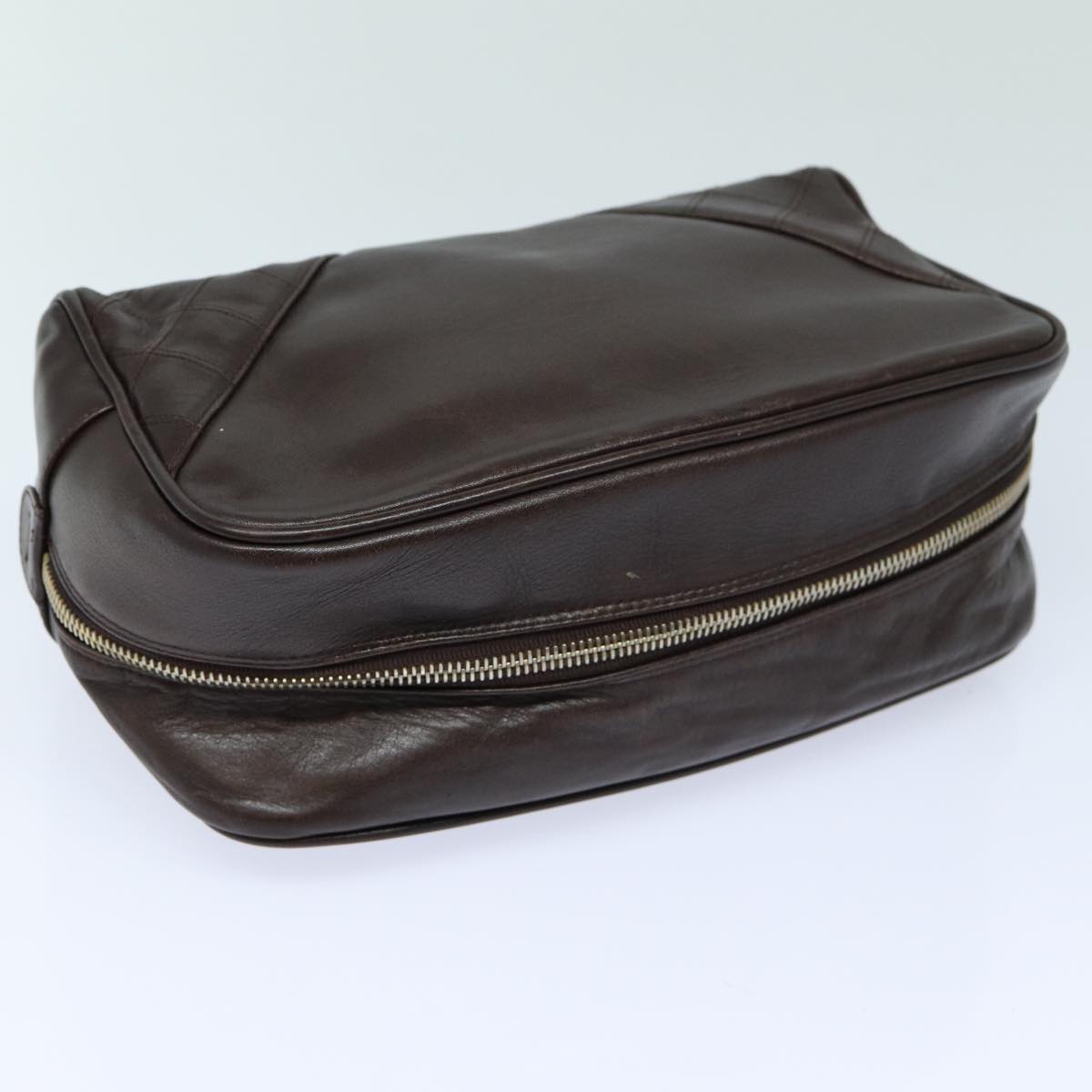CHANEL Bicolore Pouch Leather Brown CC bs16047
