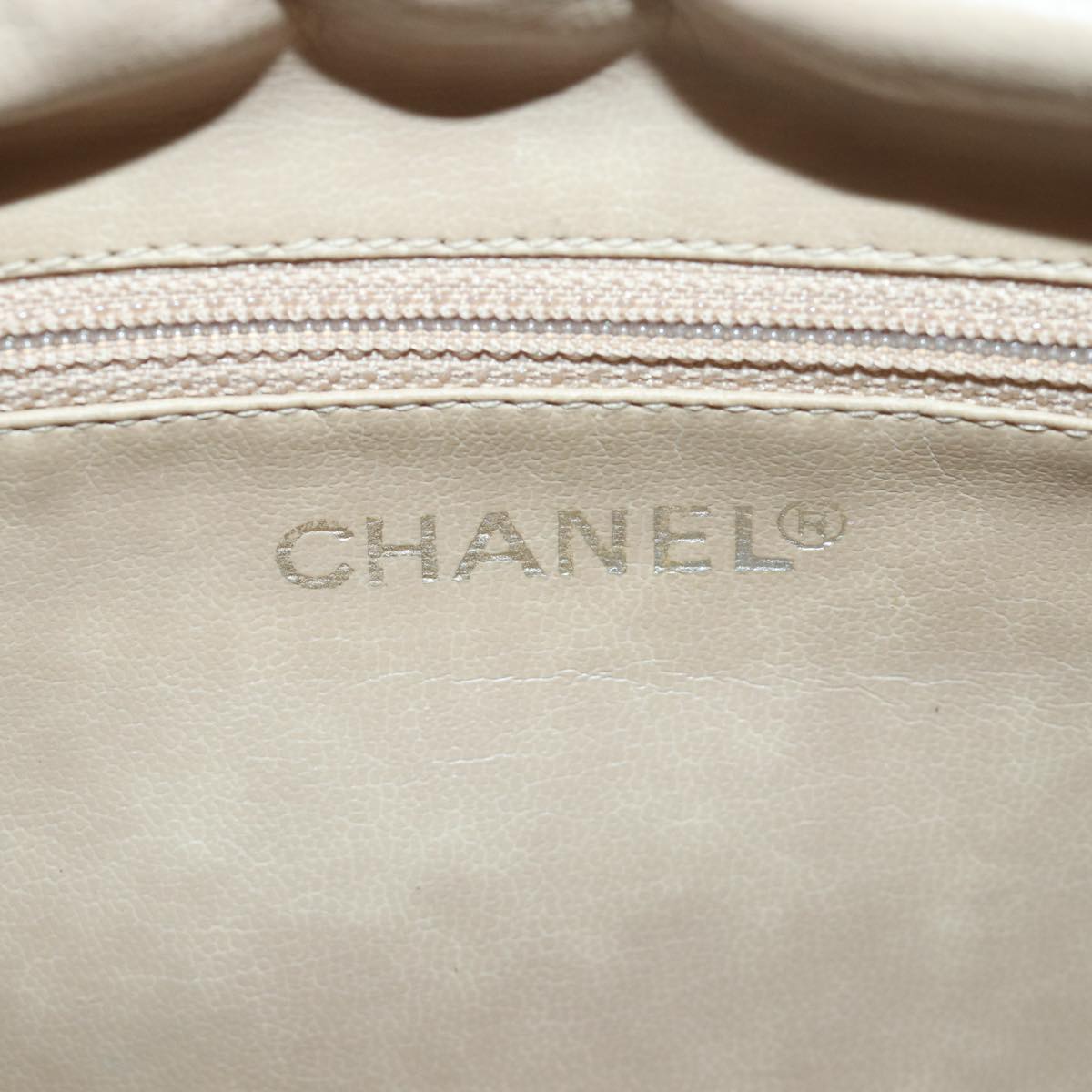 CHANEL Matelasse Pouch Enamel Beige CC bs16140