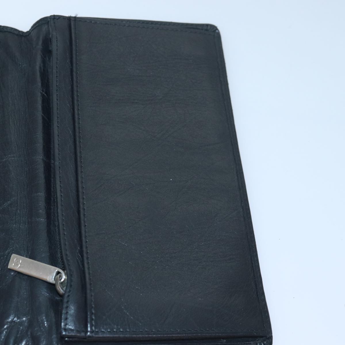 CHANEL Cambon Line Long Wallet Leather Black CC bs16463