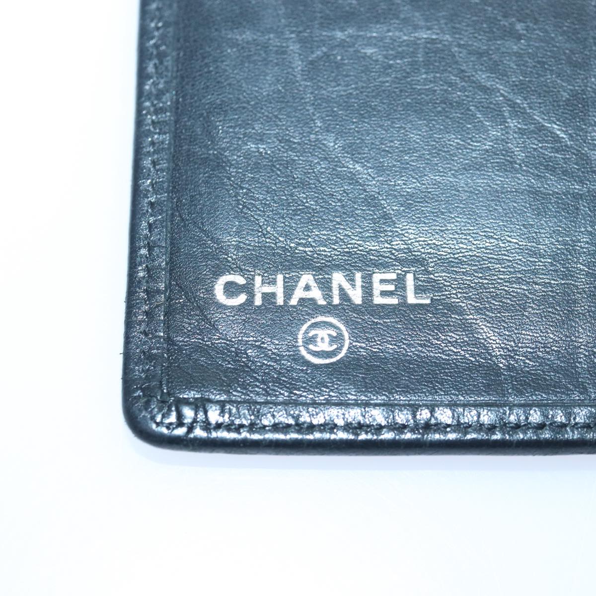 CHANEL Cambon Line Long Wallet Leather Black CC bs16463