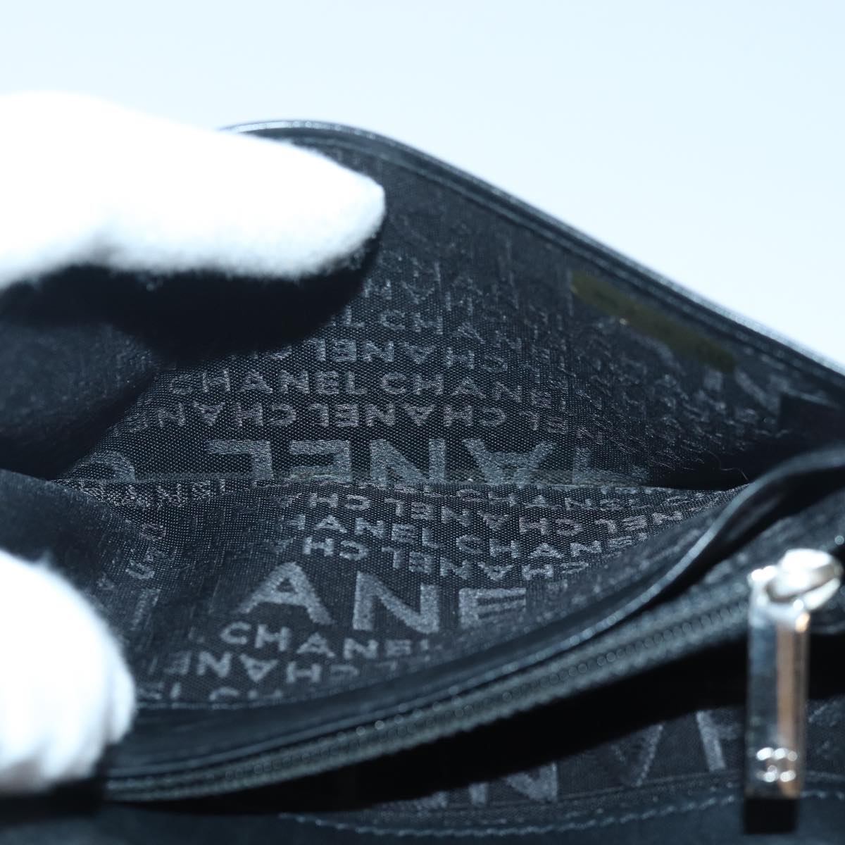 CHANEL Cambon Line Long Wallet Leather Black CC bs16463