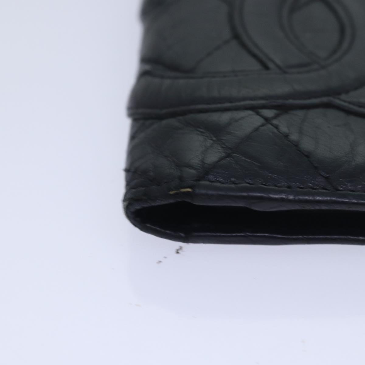 CHANEL Cambon Line Long Wallet Leather Black CC bs16463