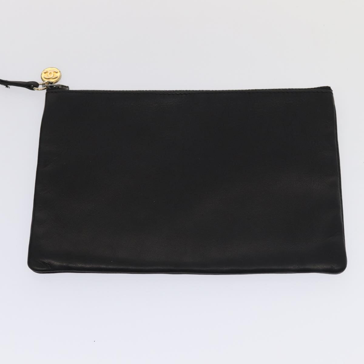 CHANEL COCO Mark Purse Shoulder Bag Lamb Skin Black CC bs16571