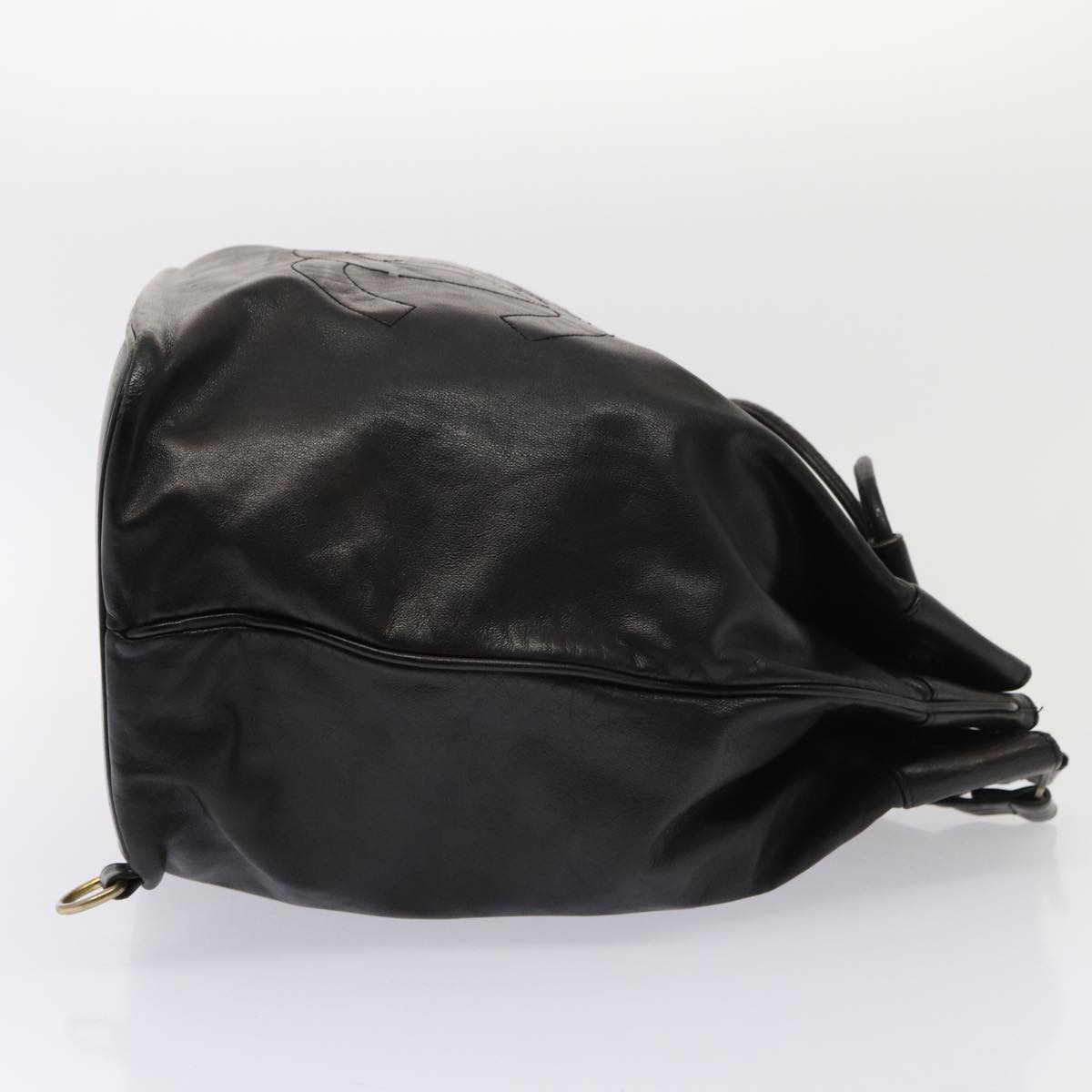 CHANEL COCO Mark Purse Shoulder Bag Lamb Skin Black CC bs16571