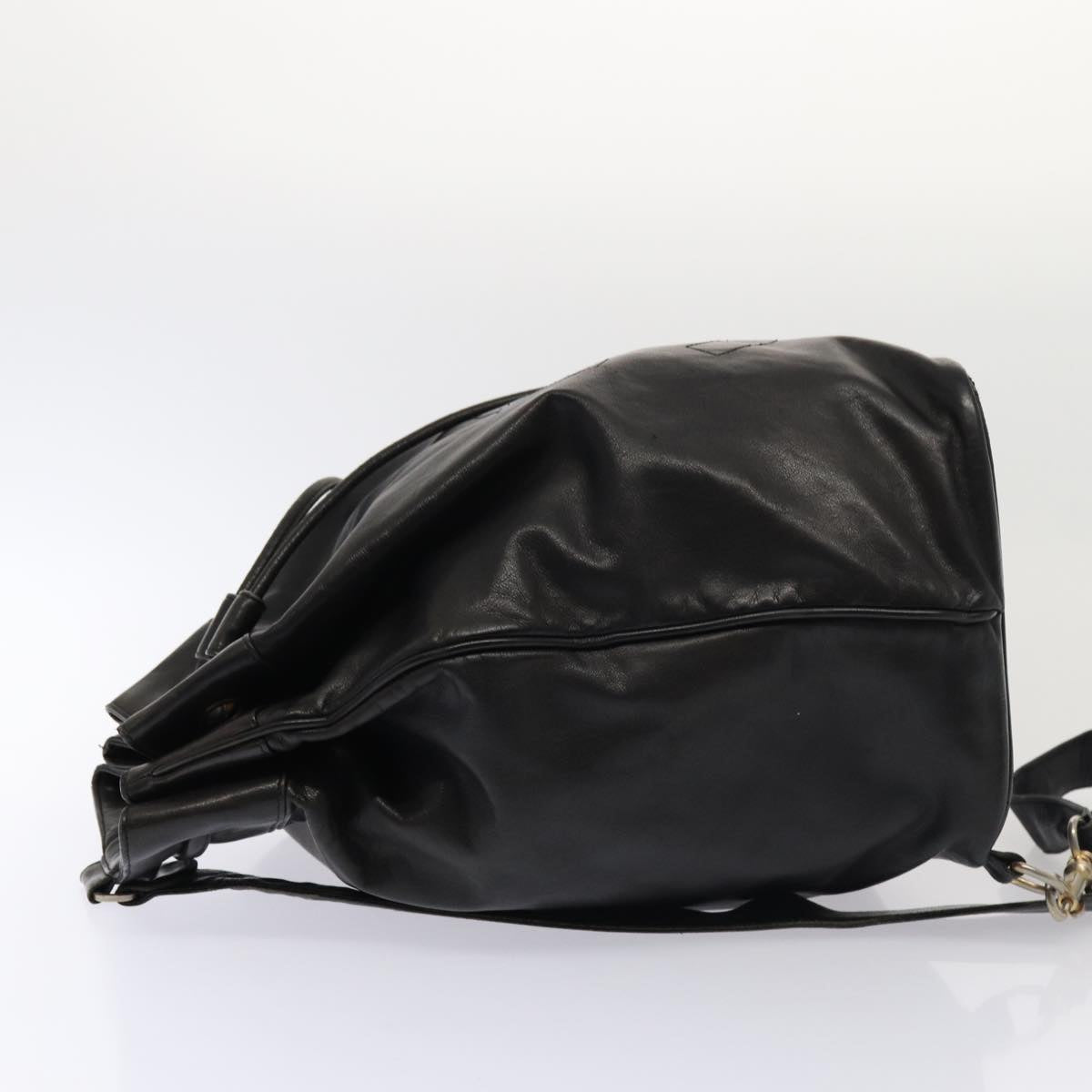 CHANEL COCO Mark Purse Shoulder Bag Lamb Skin Black CC bs16571