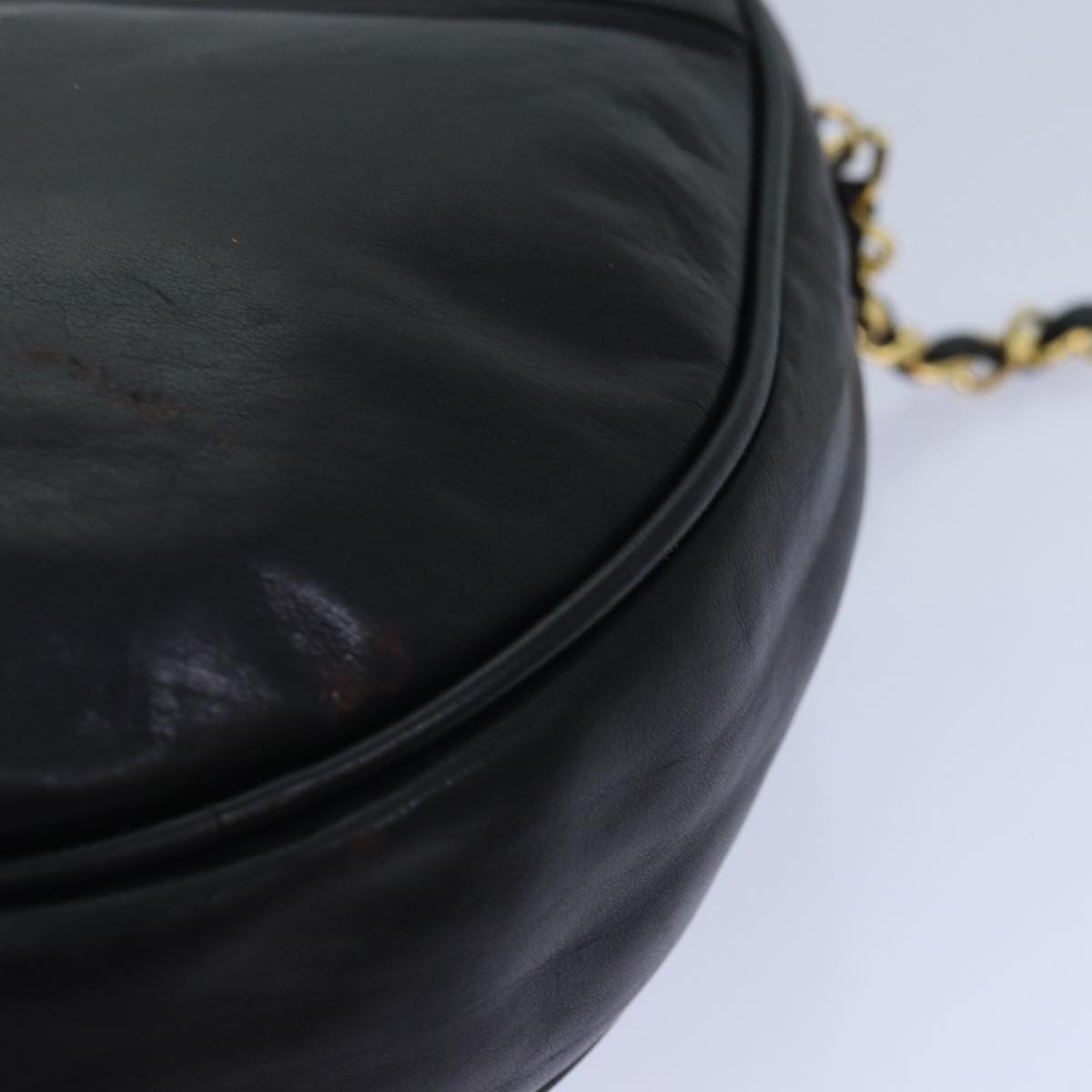 CHANEL Matelasse Chain Shoulder Bag Lamb Skin Black CC bs16595