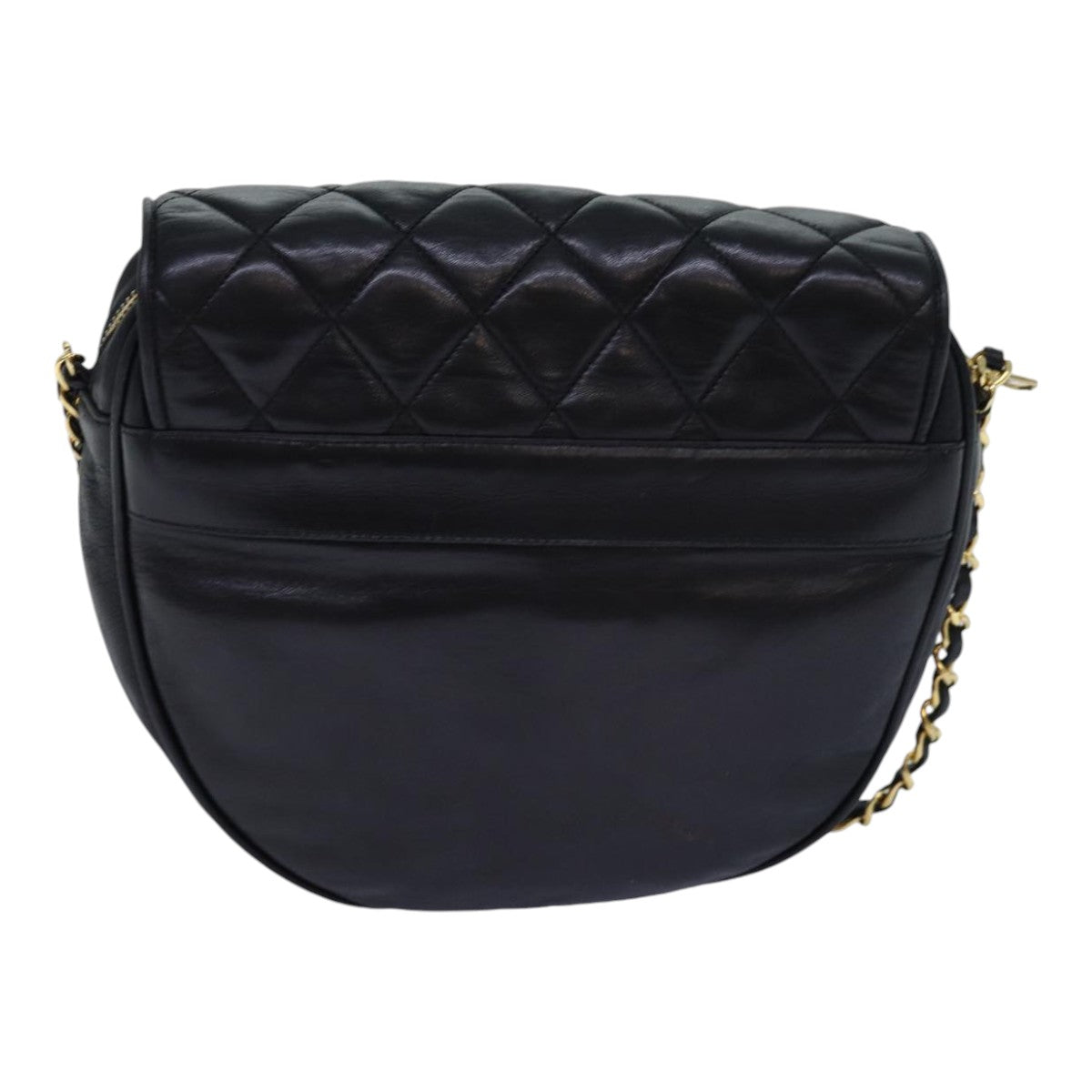 CHANEL Matelasse Chain Shoulder Bag Lamb Skin Black CC bs16595