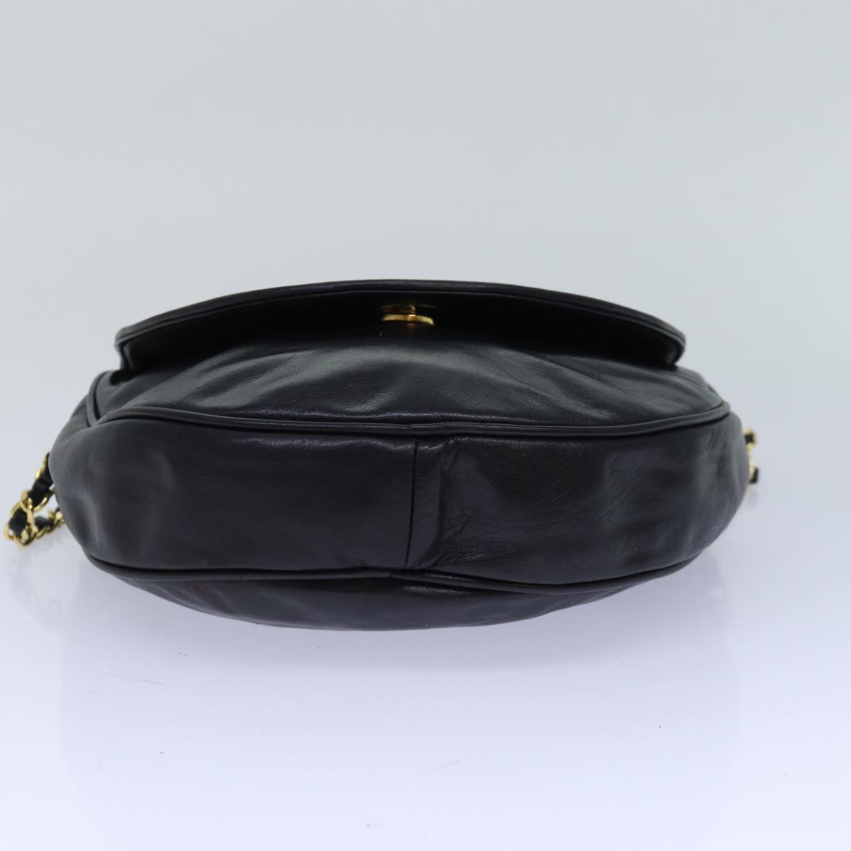 CHANEL Matelasse Chain Shoulder Bag Lamb Skin Black CC bs16595