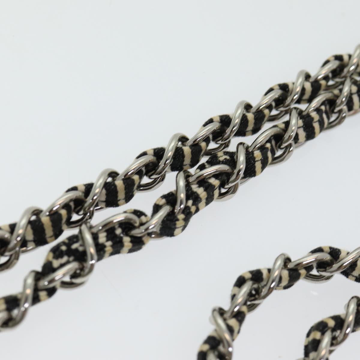 CHANEL Matelasse Turn Lock Chain Hand Bag Canvas Black Silver CC bs16629