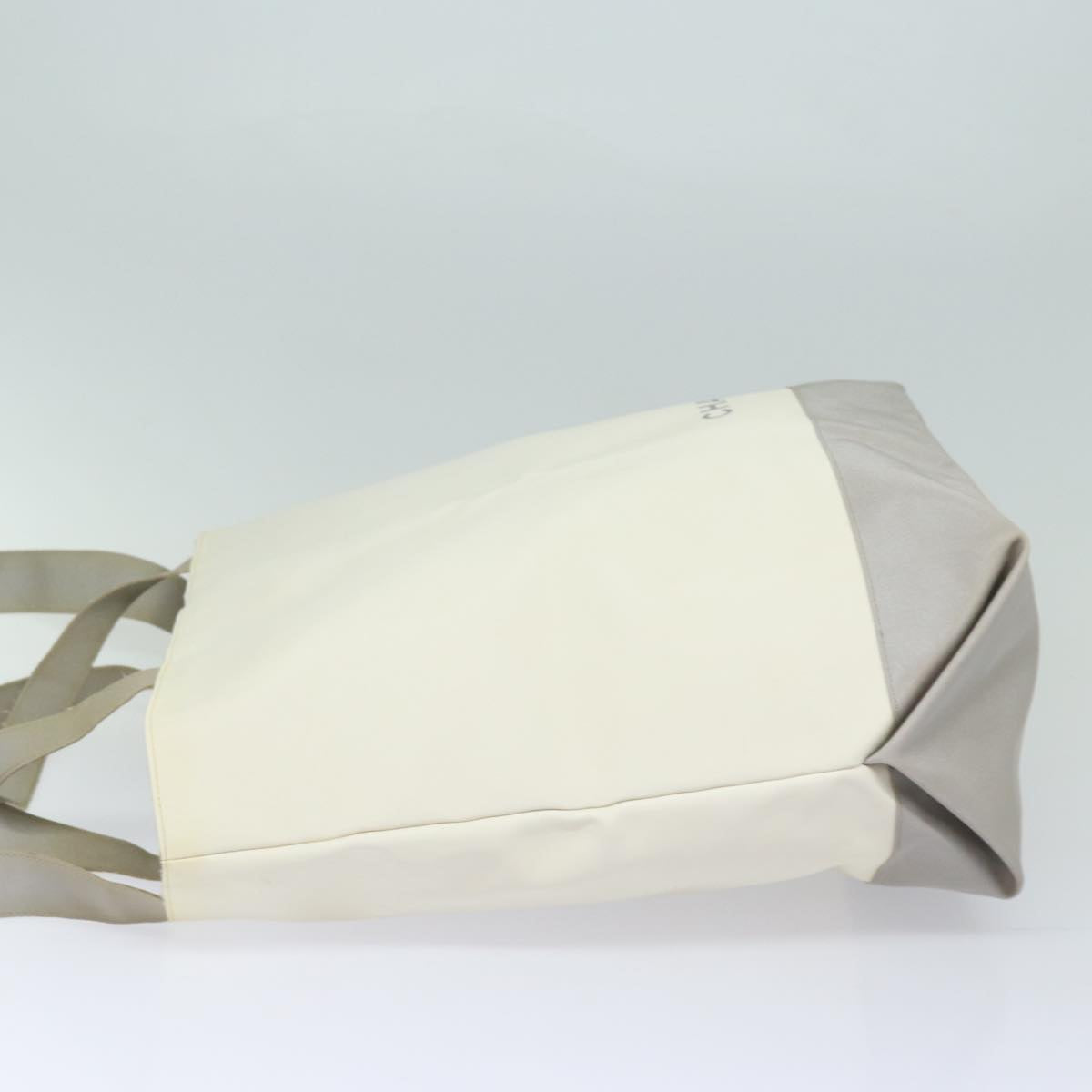 CHANEL Tote Bag Leather 2way White Silver CC bs16701