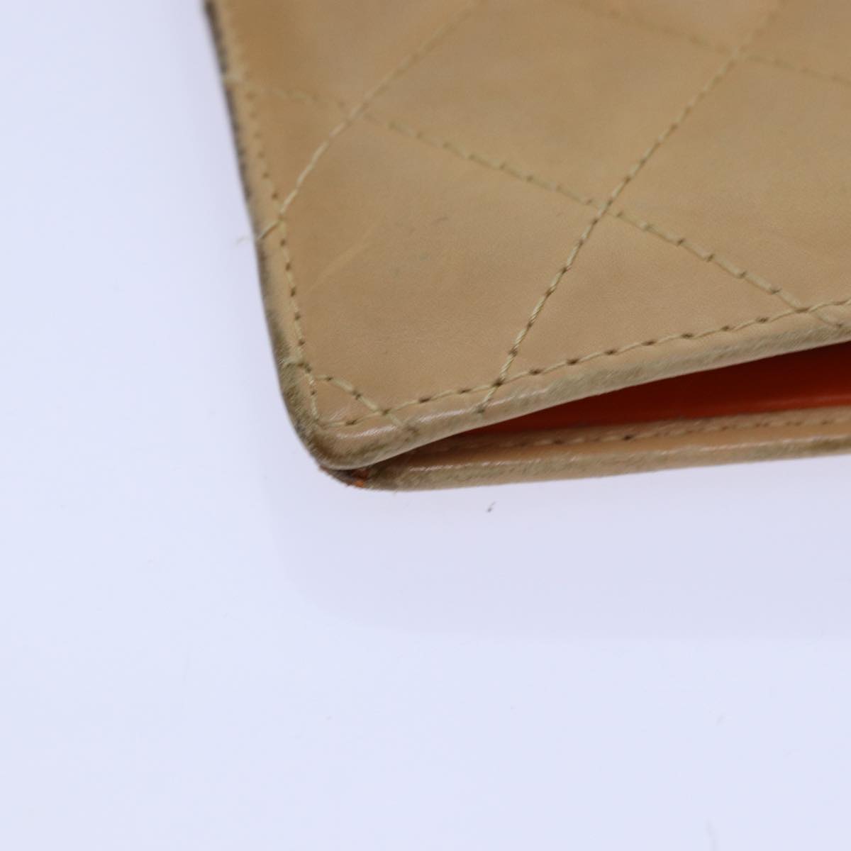 CHANEL Cambon Line Matelasse Long Wallet Leather Beige CC bs16763
