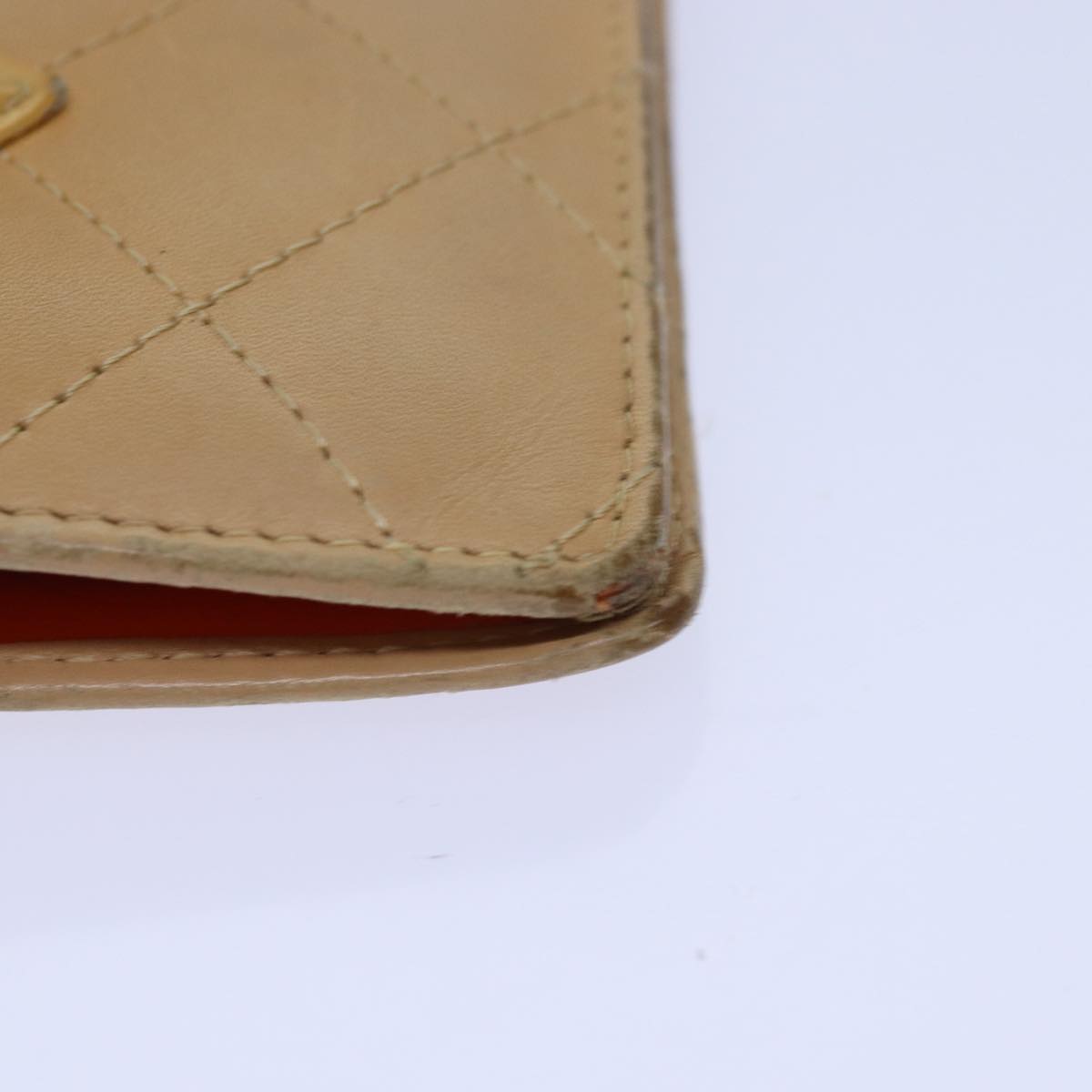 CHANEL Cambon Line Matelasse Long Wallet Leather Beige CC bs16763