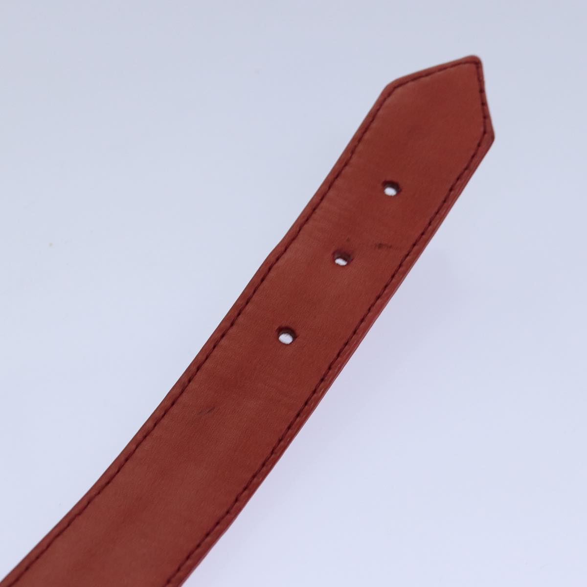 CHANEL Bicolore Chain Belt Leather metal 26.8""-28.7"" Red Gold CC bs16764