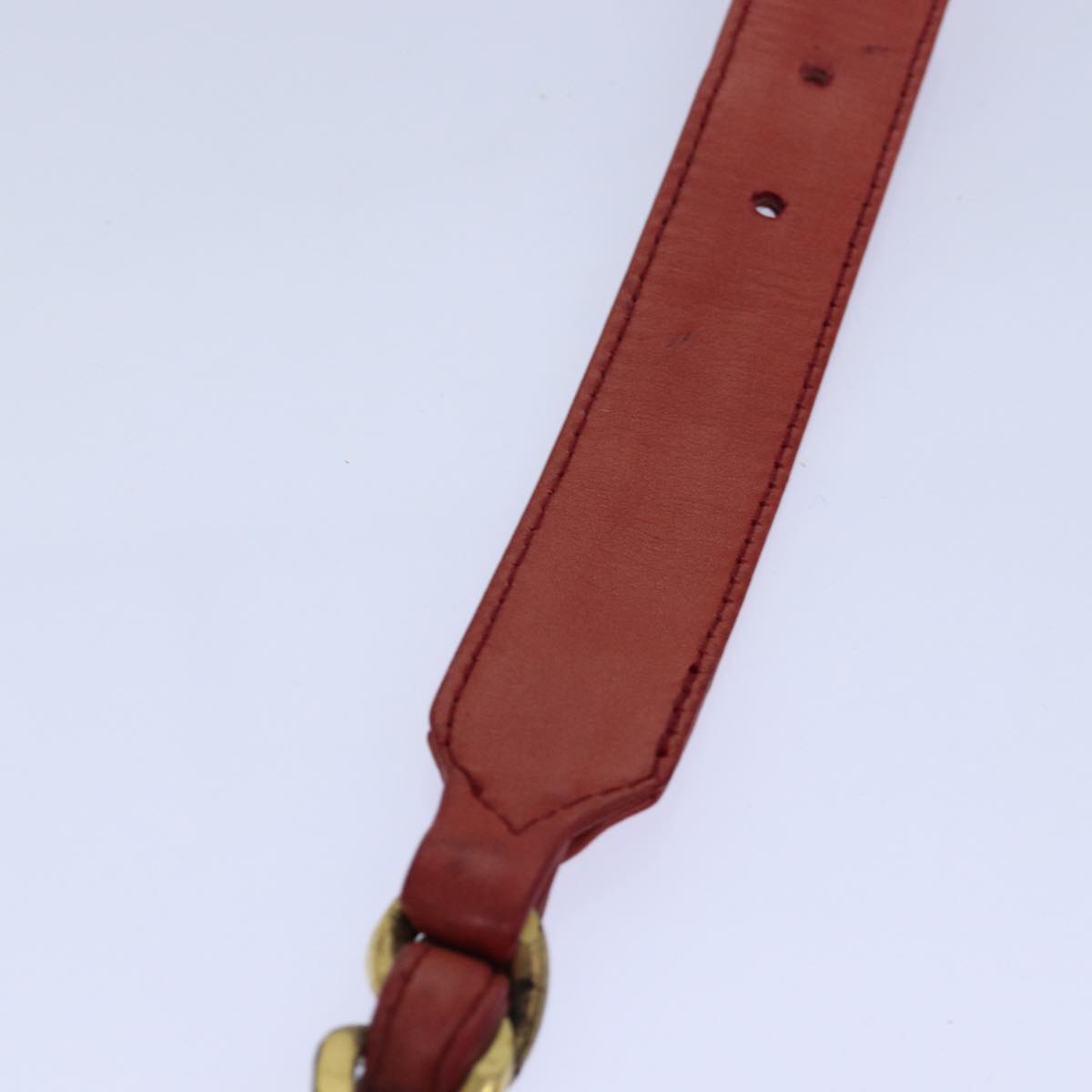 CHANEL Bicolore Chain Belt Leather metal 26.8""-28.7"" Red Gold CC bs16764
