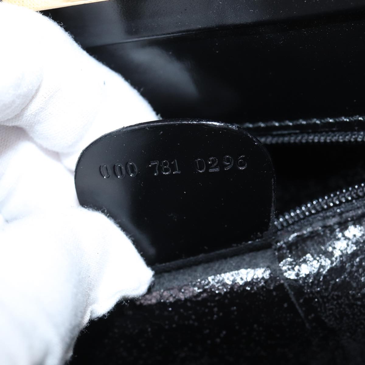 GUCCI Bamboo Hand Bag Patent Leather Black Gold 000 781 0296 bs17044