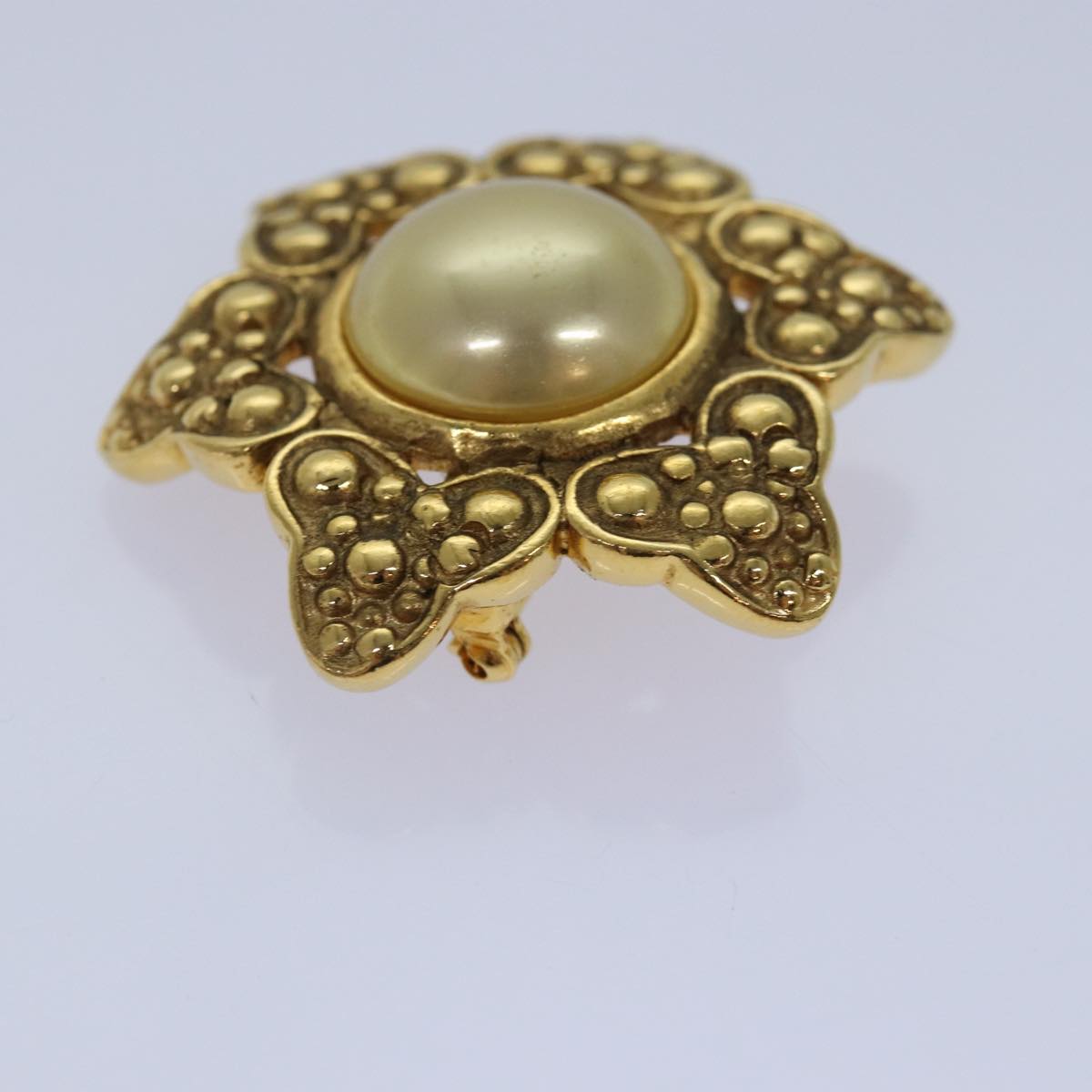CHANEL Brooch Metal Gold Tone CC bs17053