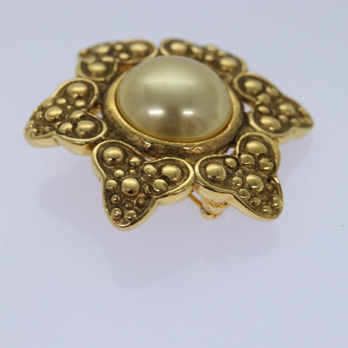 CHANEL Brooch Metal Gold Tone CC bs17053