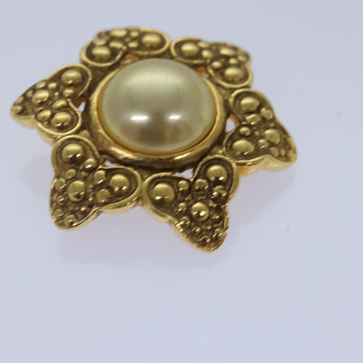 CHANEL Brooch Metal Gold Tone CC bs17053