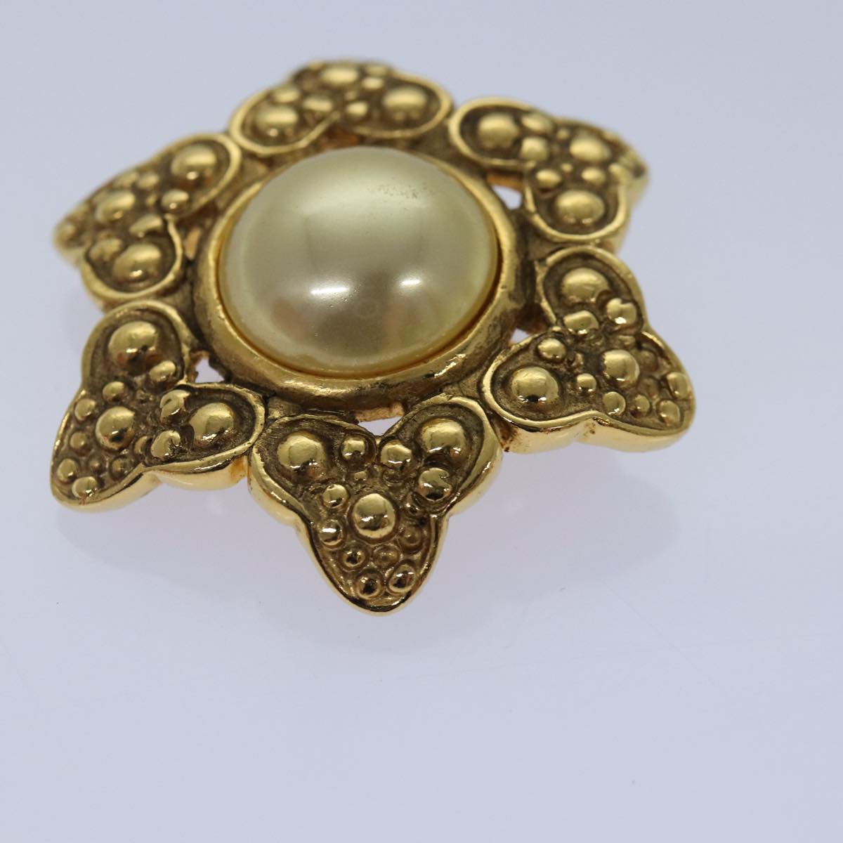 CHANEL Brooch Metal Gold Tone CC bs17053