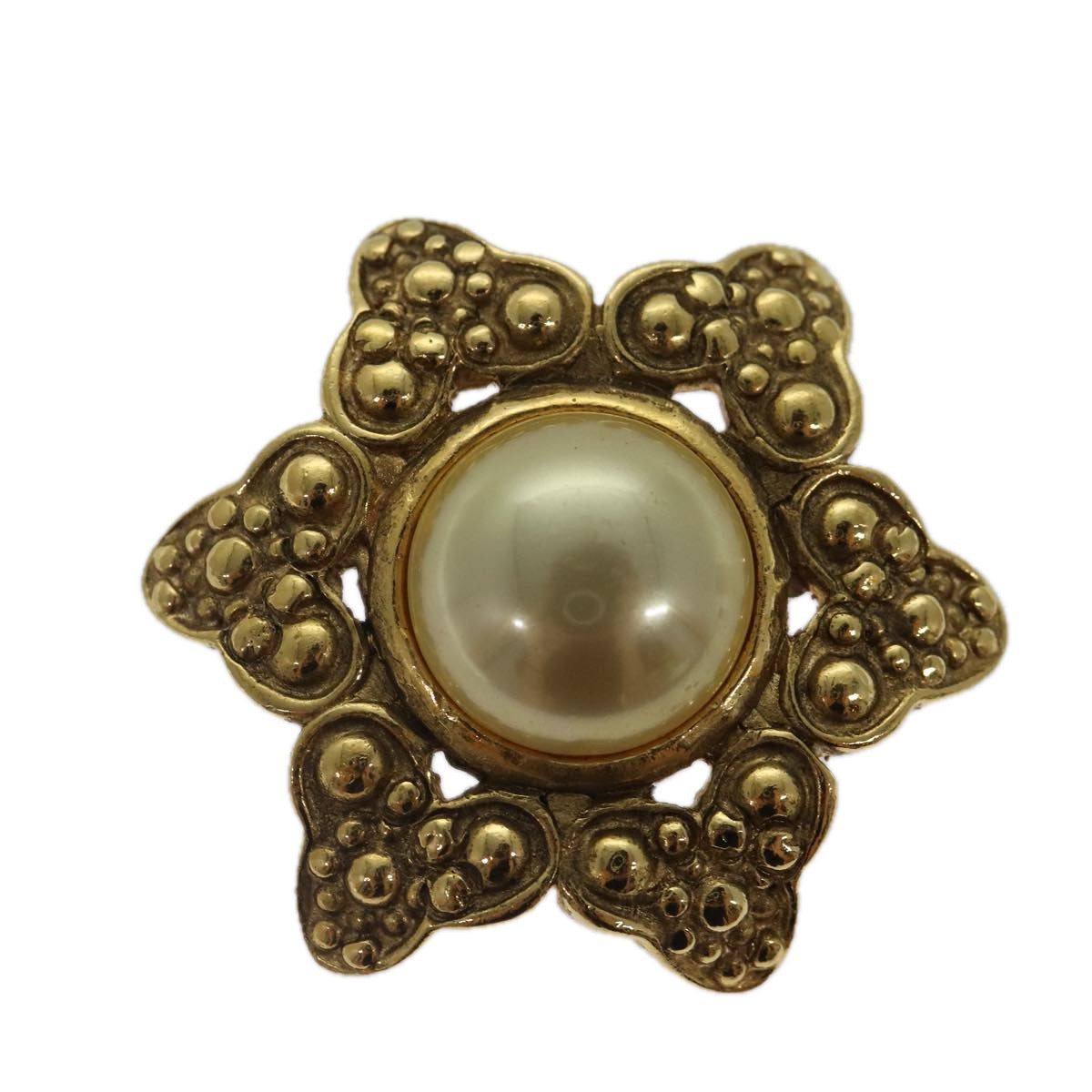 CHANEL Brooch Metal Gold Tone CC bs17053