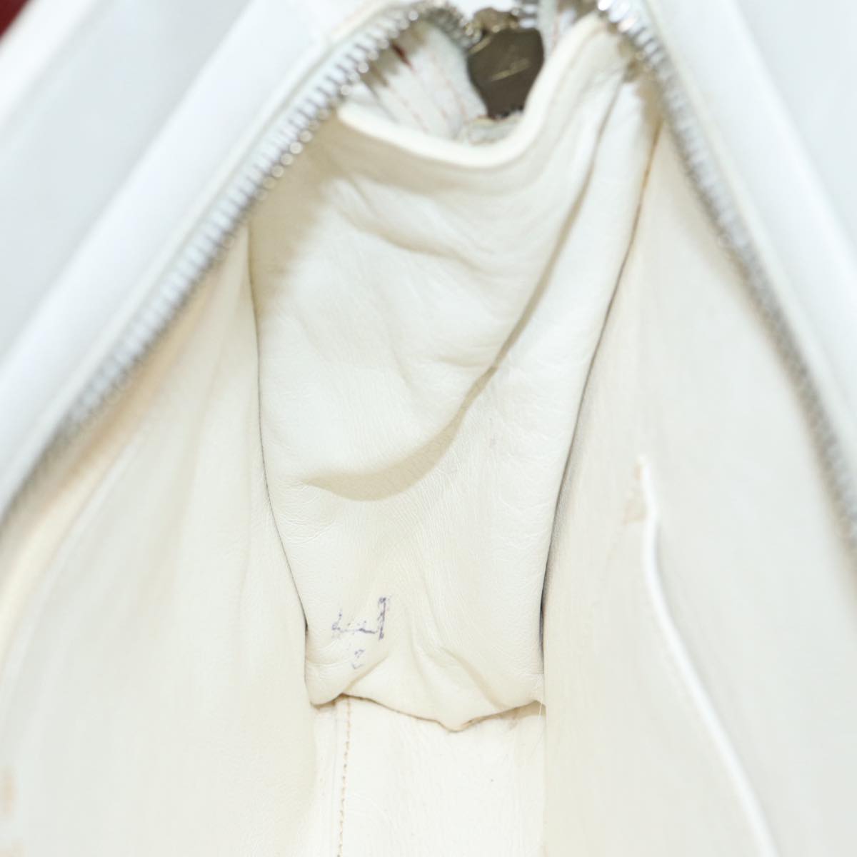 CHANEL Matelasse Shoulder Bag Lamb Skin White Gold CC bs17156