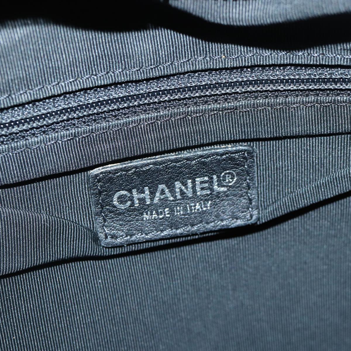 CHANEL Matelasse Hand Bag Caviar Skin Black Silver CC bs17167