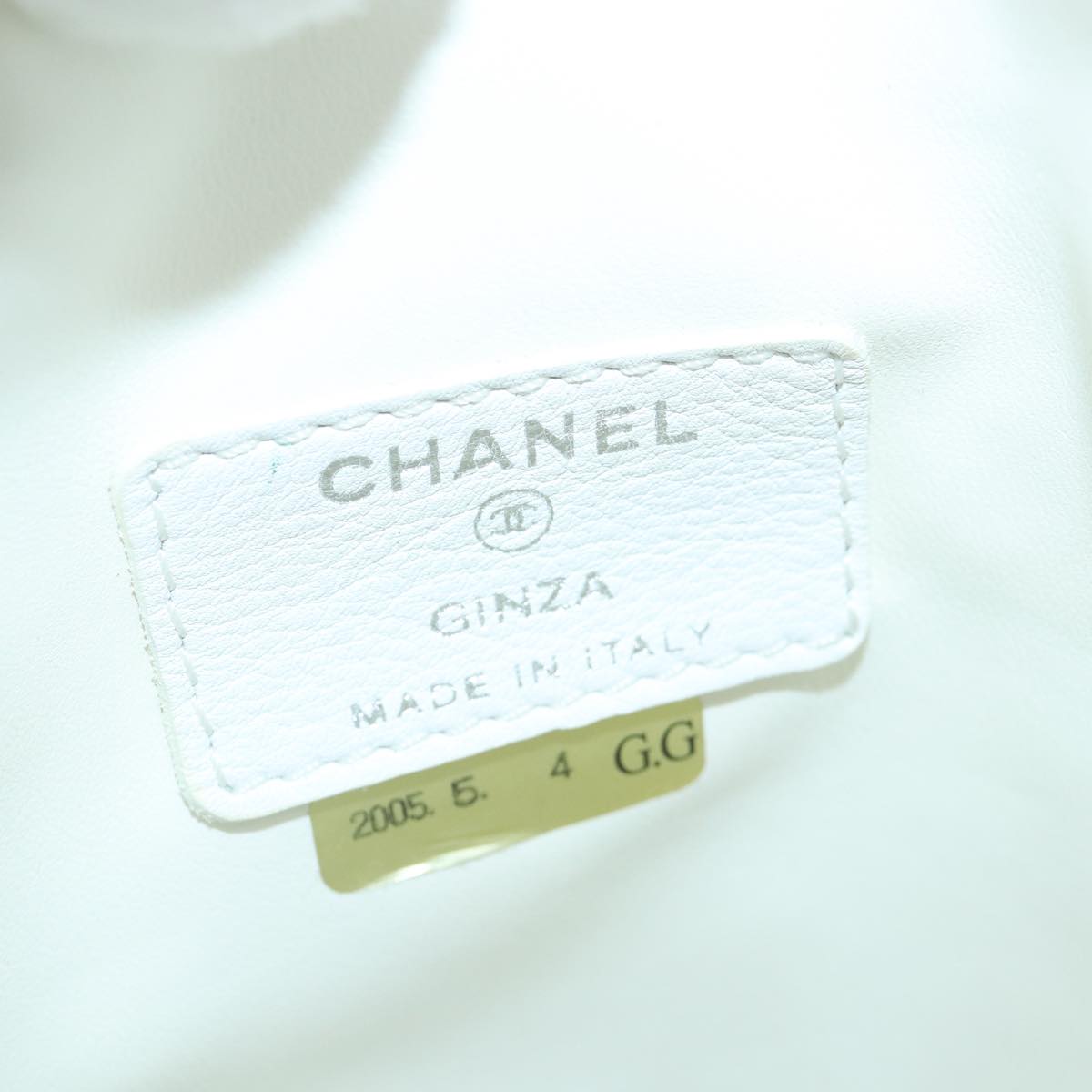 CHANEL Purse Pouch Canvas White CC bs17327