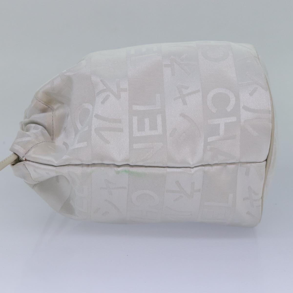 CHANEL Purse Pouch Canvas White CC bs17327